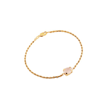 goldplated milestone bracelet with rose quartz