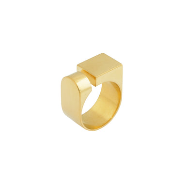 gold minimal open statement ring