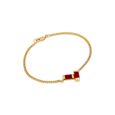 goldplated bar bracelet with carnelian agate