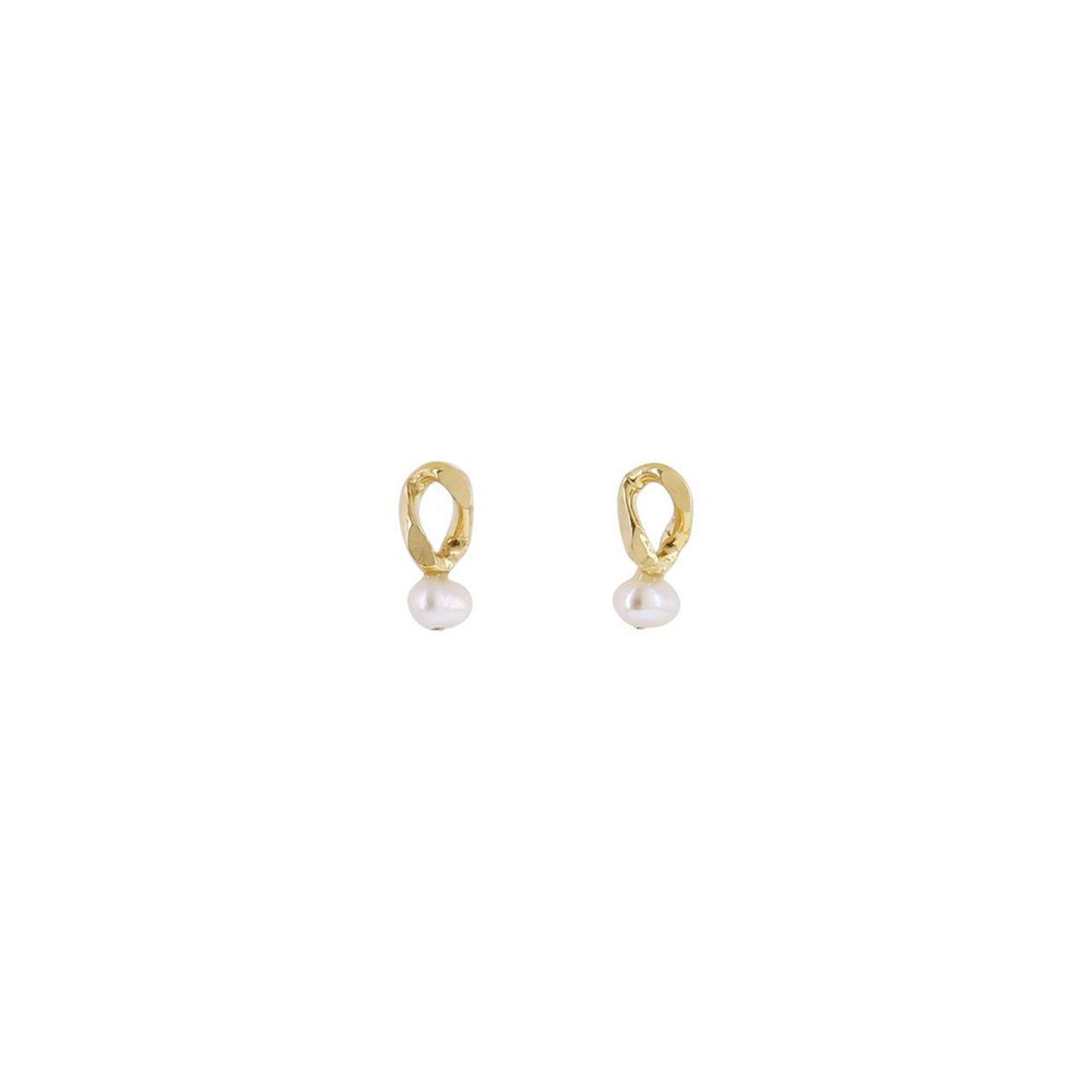 gold small post pearl earrings