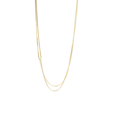 gold two looped chain necklace