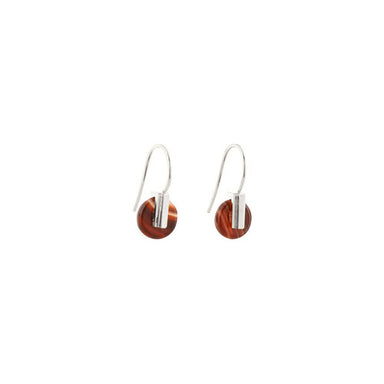 silver carnelian agate hook earrings