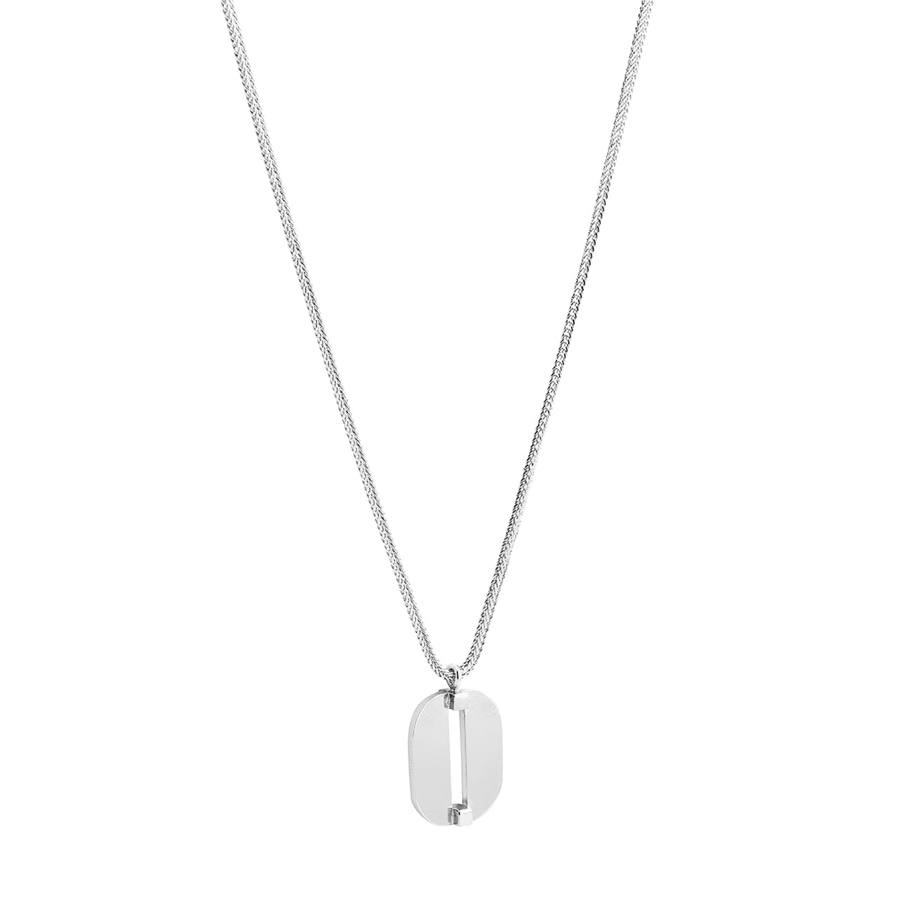 silver slab pendant