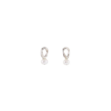 silver small post pearl earrings