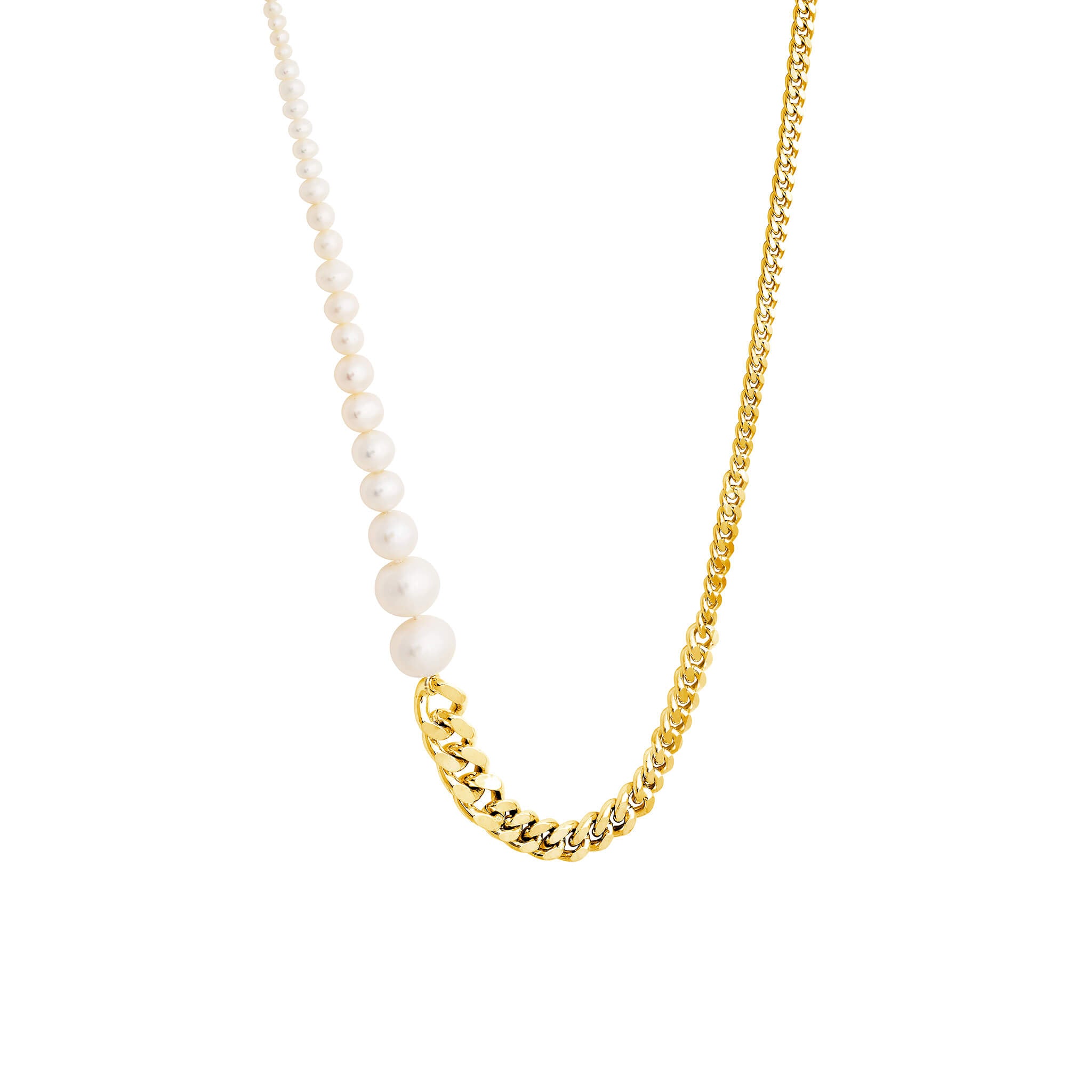 gold-plated silver ice pearl necklace