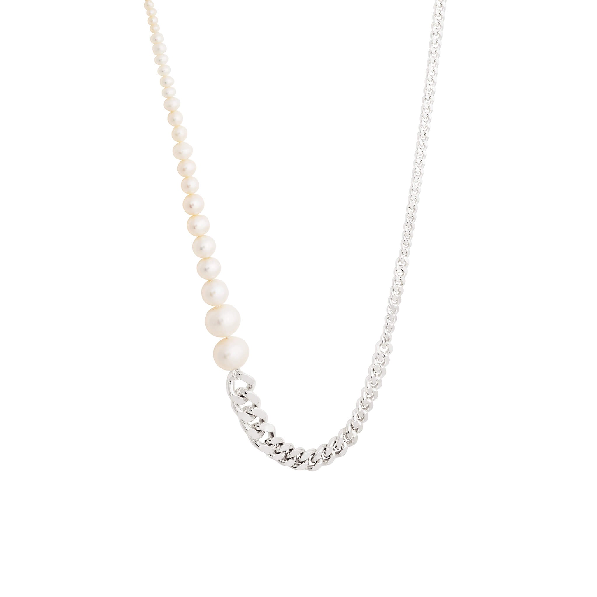 silver ice pearl necklace