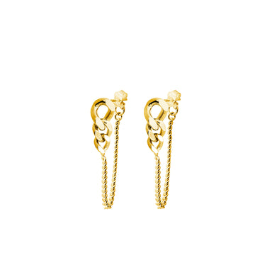 gold-plated silver ice chain earrings