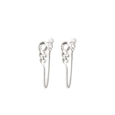 silver ice chain earrings