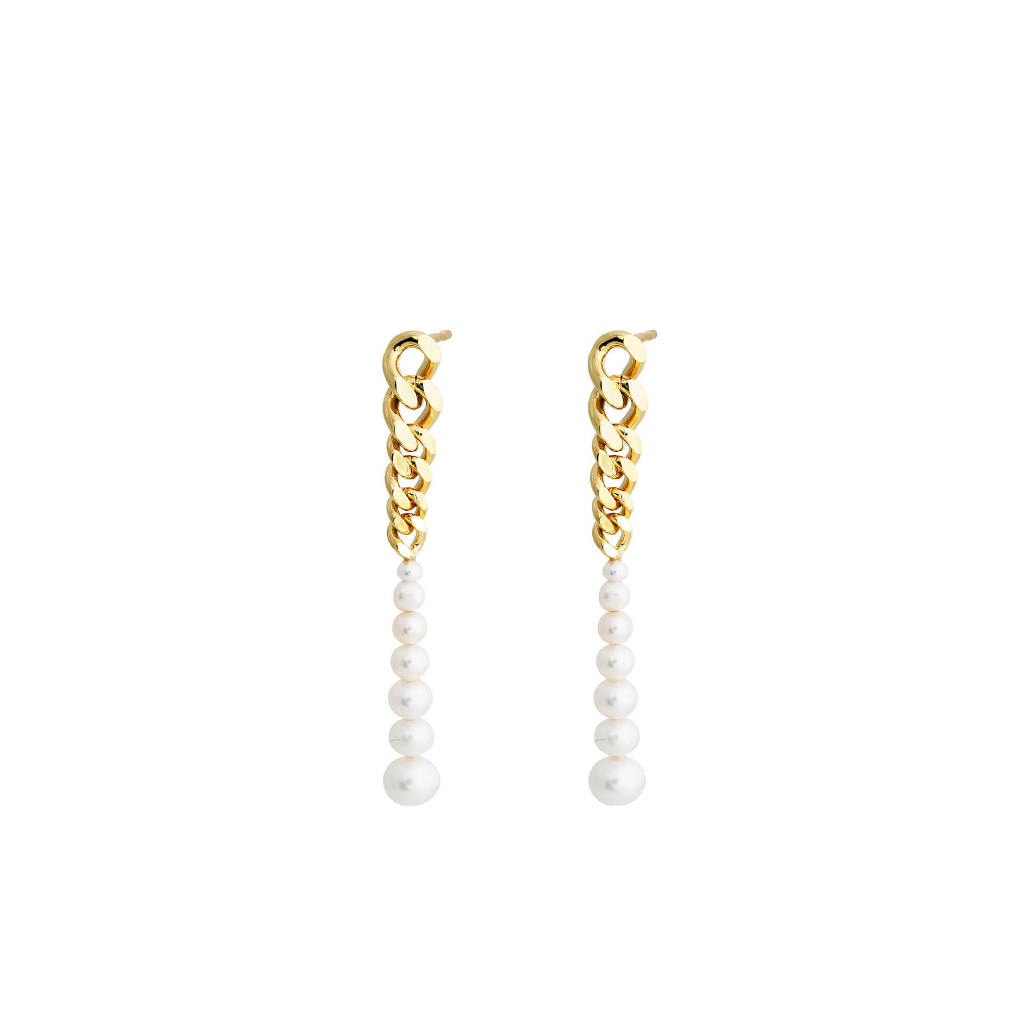 gold-plated silver ice pearl earrings