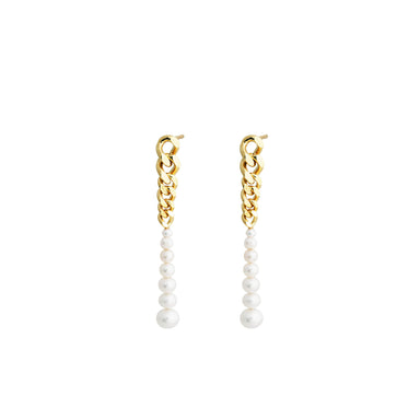 gold-plated silver ice pearl earrings