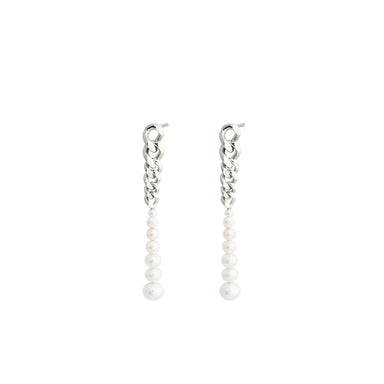 silver ice pearl earrings