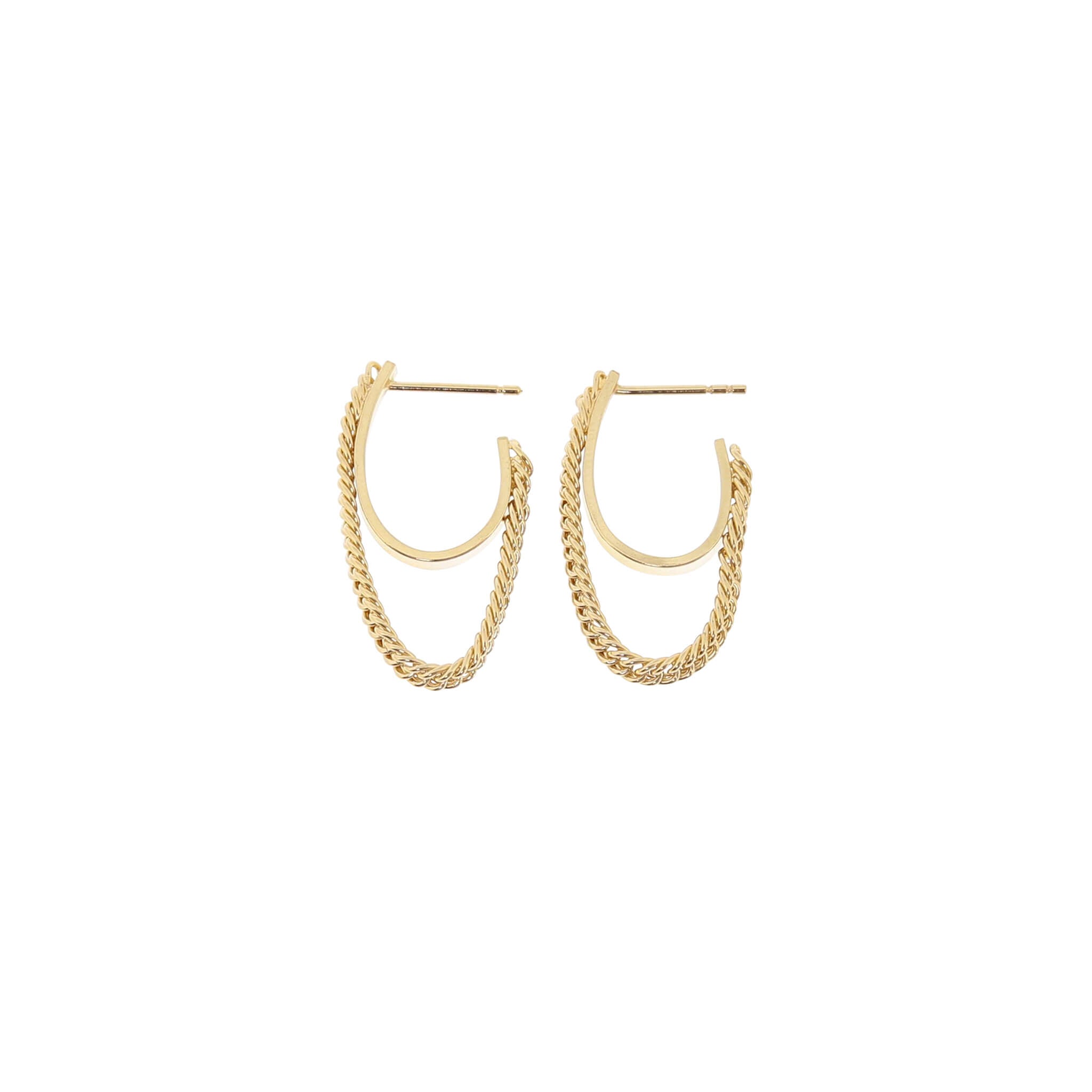 gold-plated semi flex hoop earrings