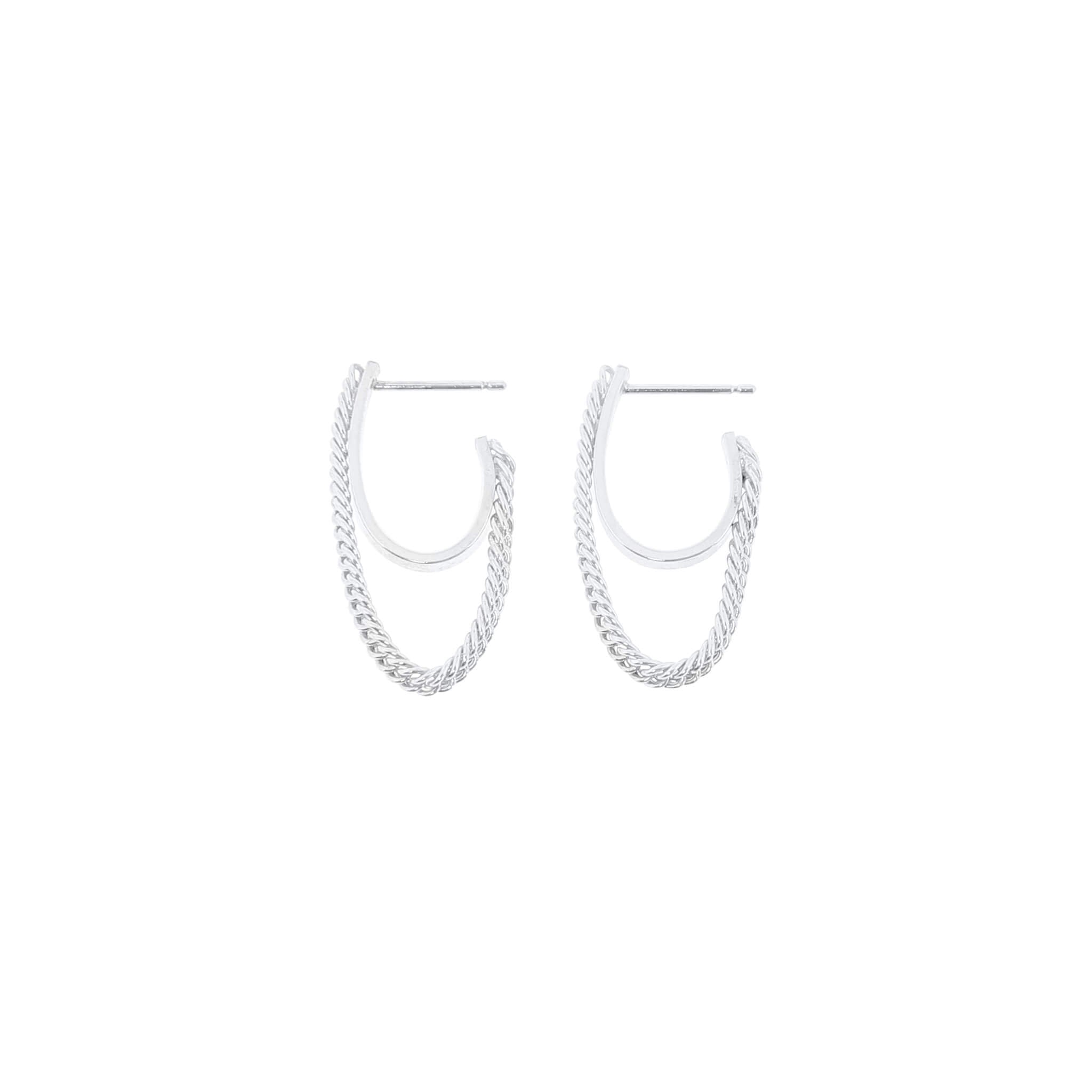 silver semi flex hoop earrings