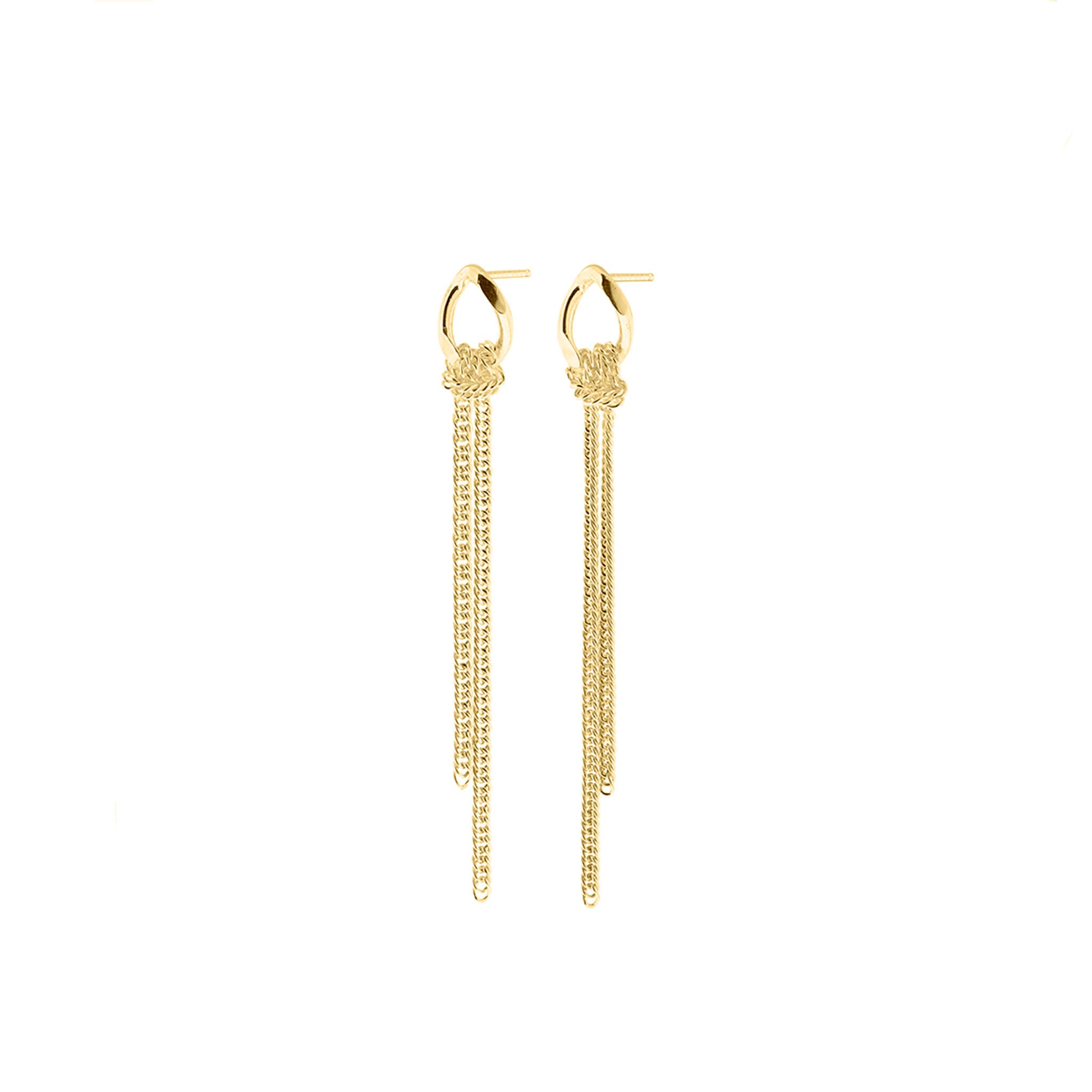 gold-plated long flex post earrings