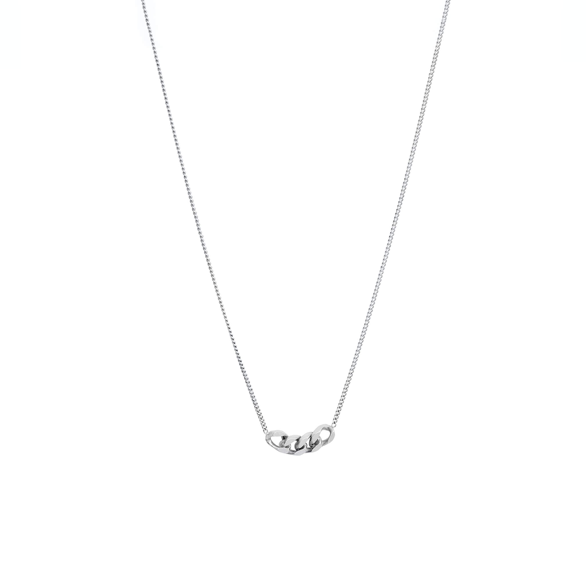 silver four link pendant necklace