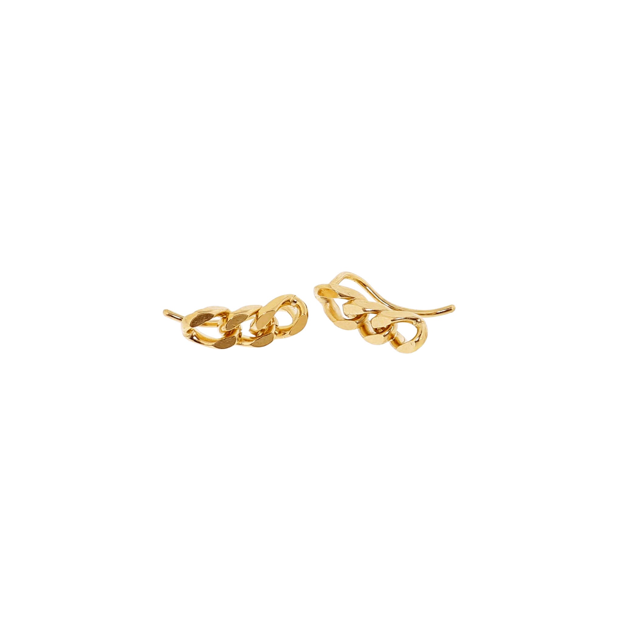 gold-plated small post link earrings