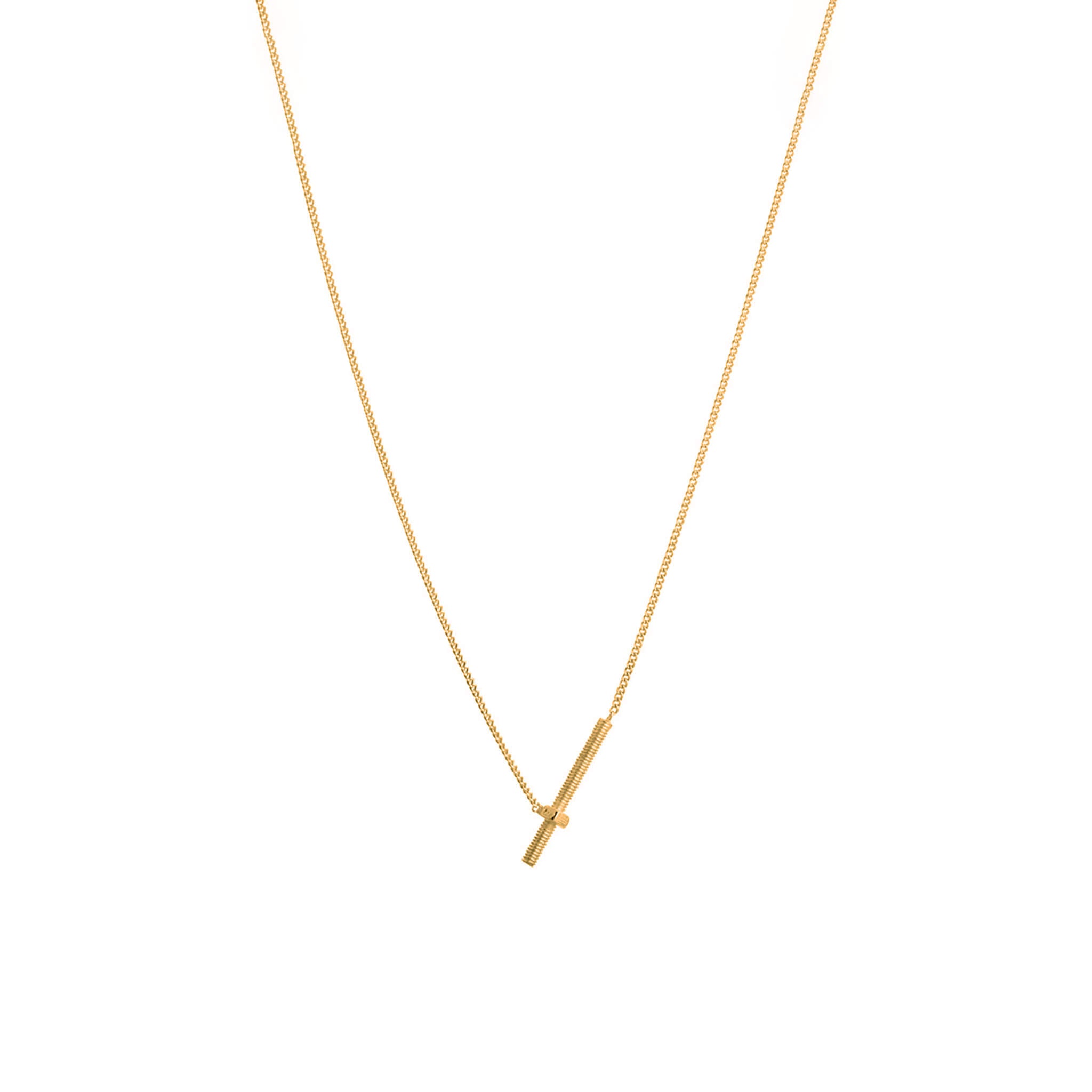 gold-plated screw thread necklace