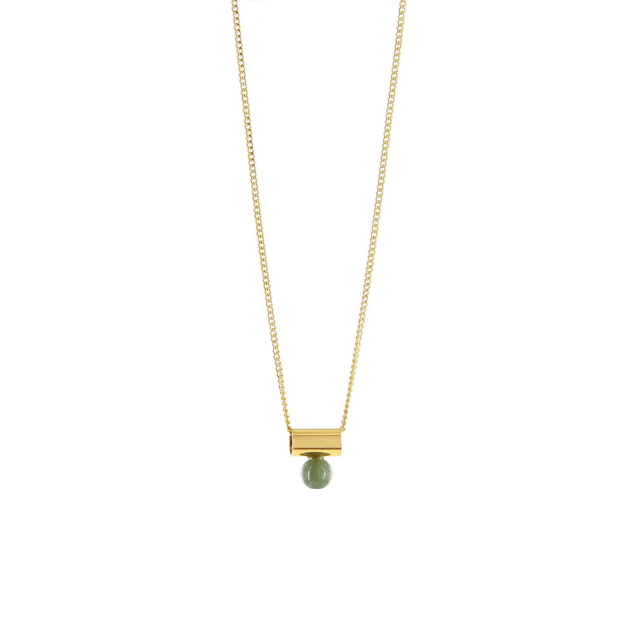 gold-plated agate pendant necklace