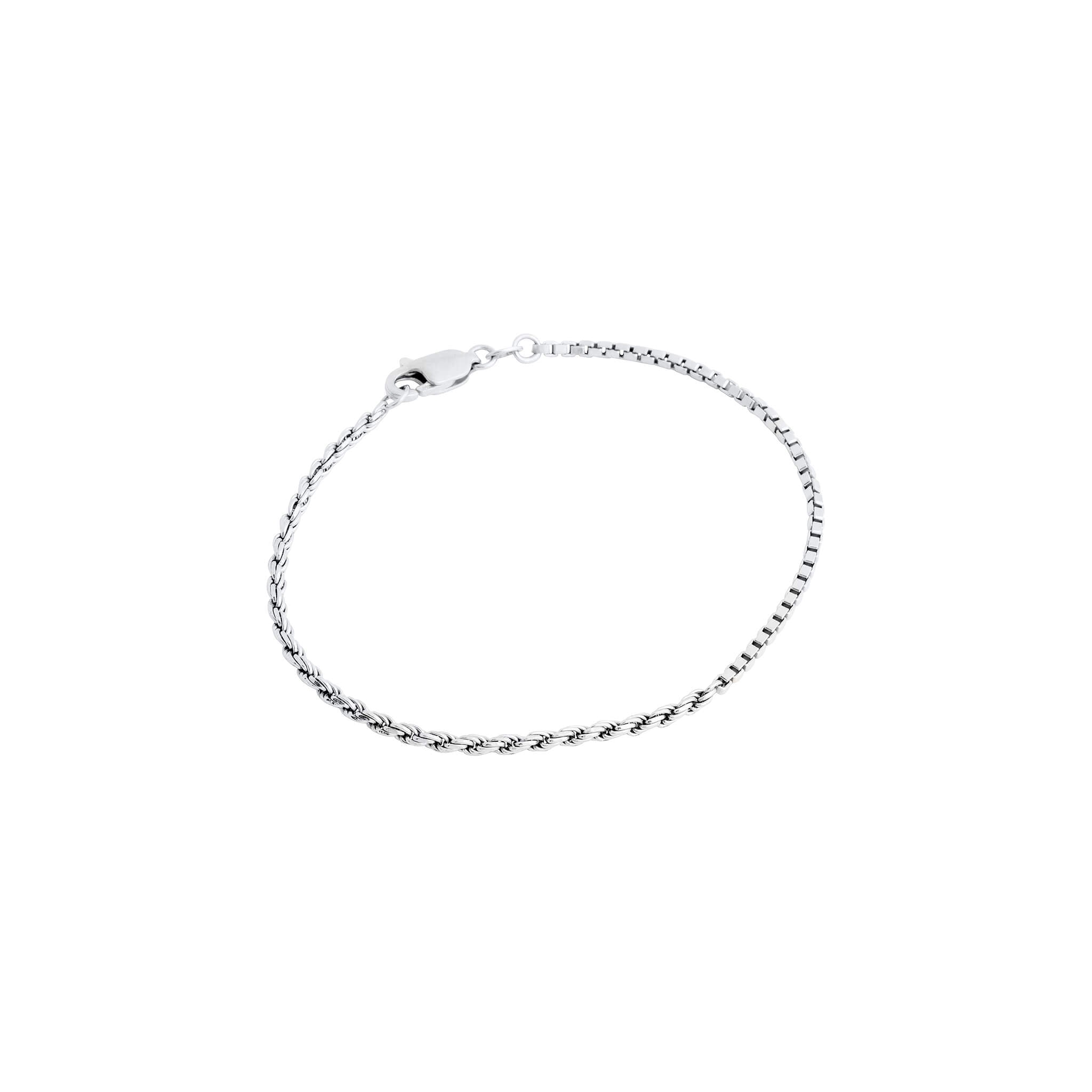 silver cordy link bracelet