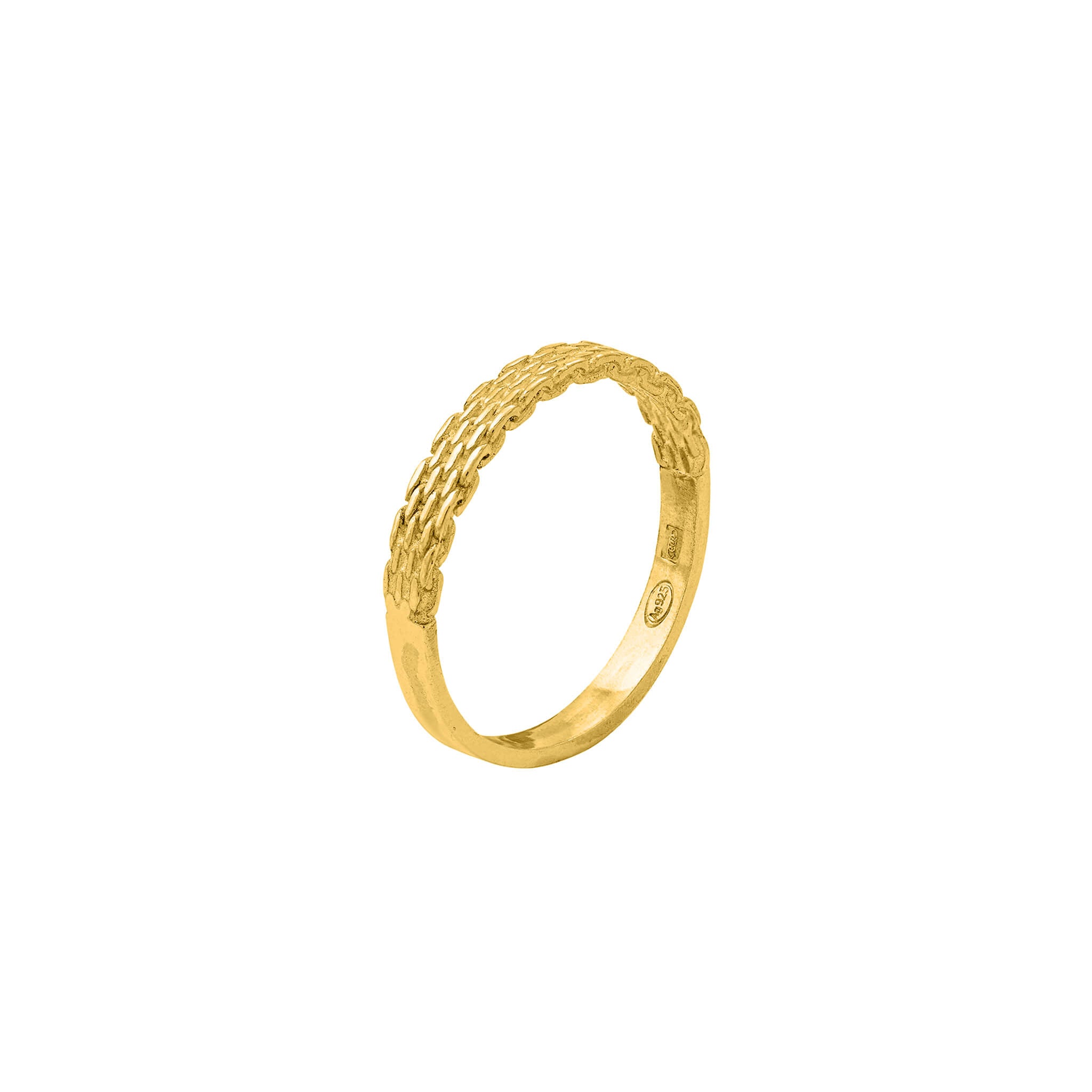 gold-plated half textured ring