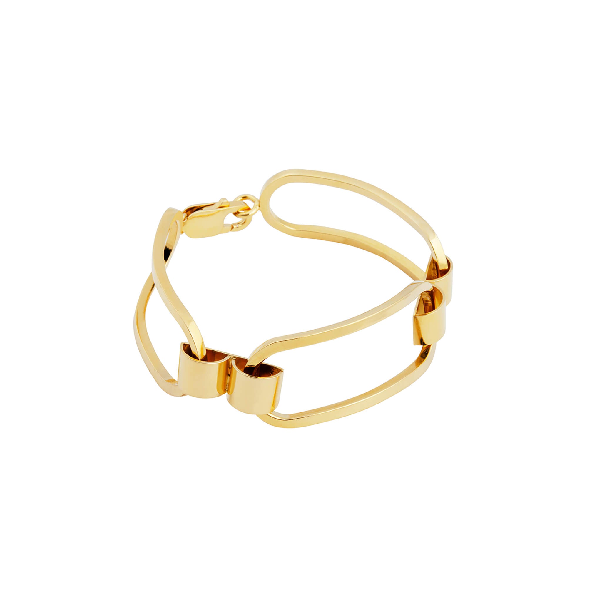 gold-plated powerful curved element bracelet