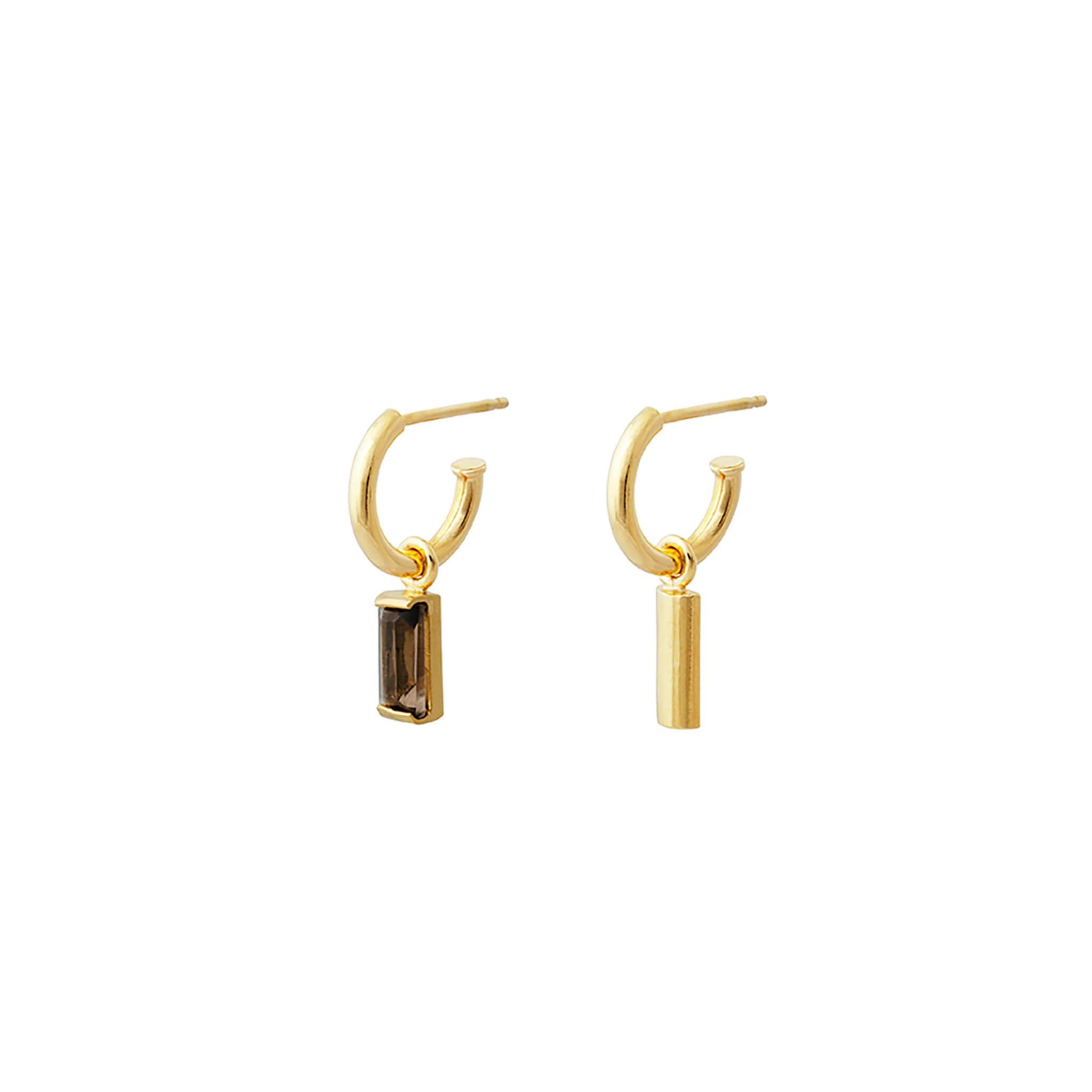 gold-plated subtle asymmetric hoops