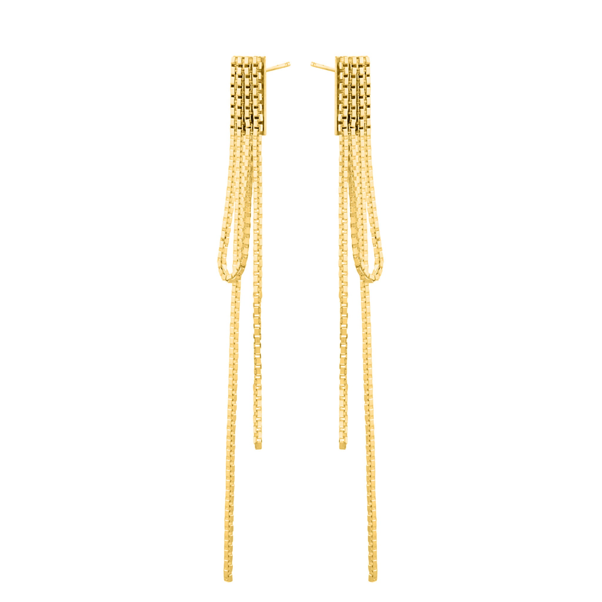 gold-plated festive draped earrings