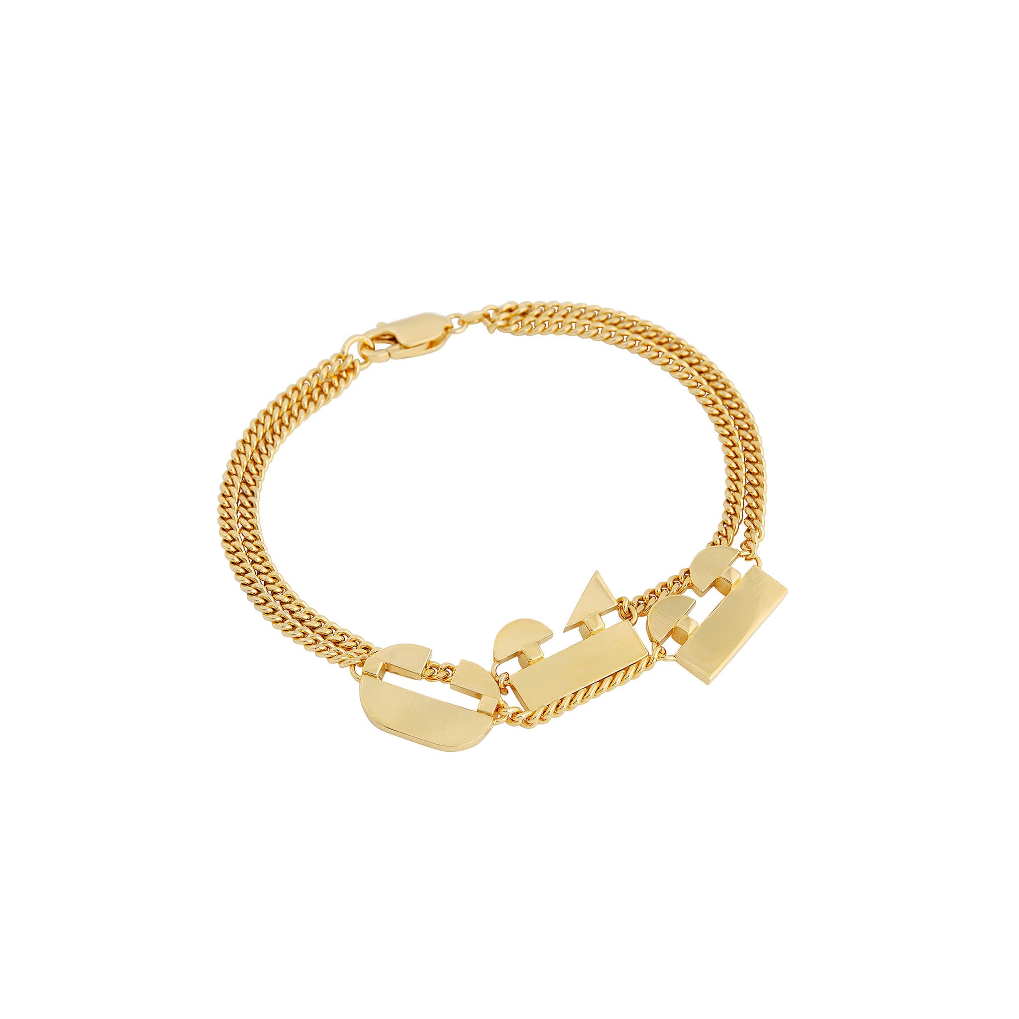 gold-plated slab bracelet