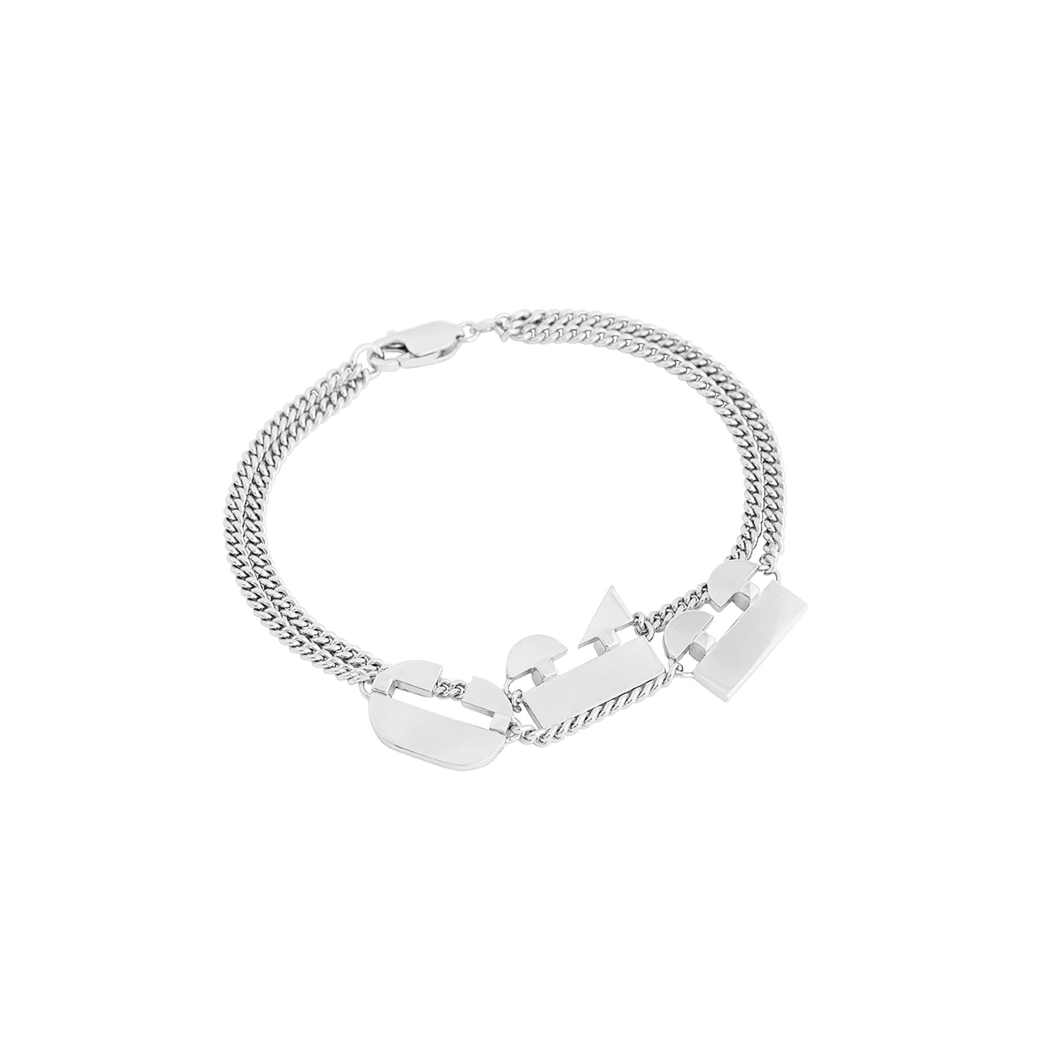 silver slab bracelet