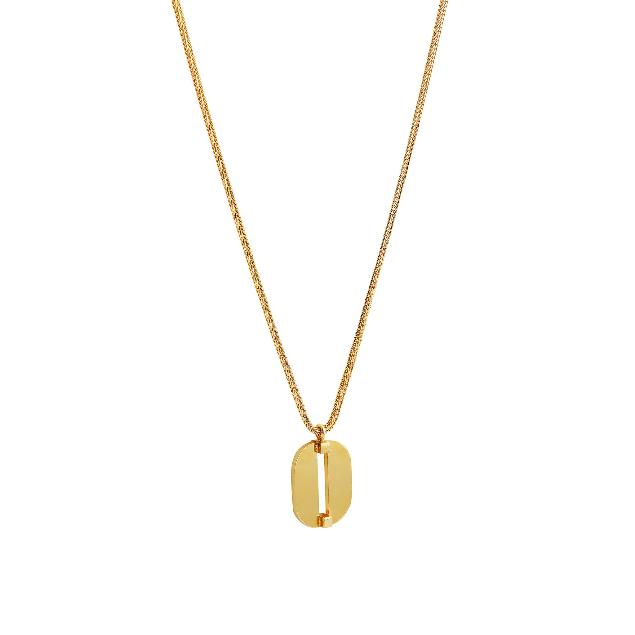 gold-plated slab pendant