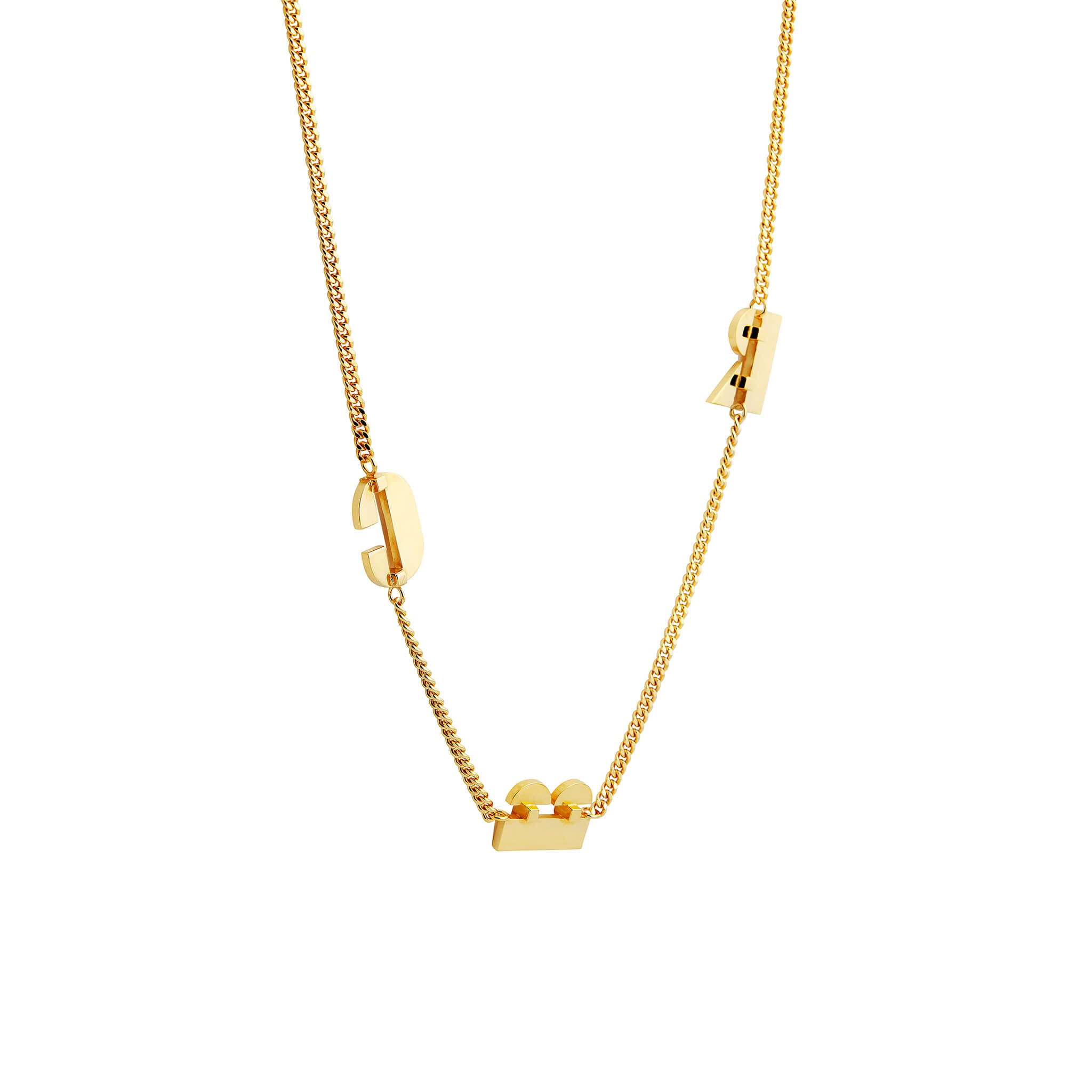 gold-plated slab necklace