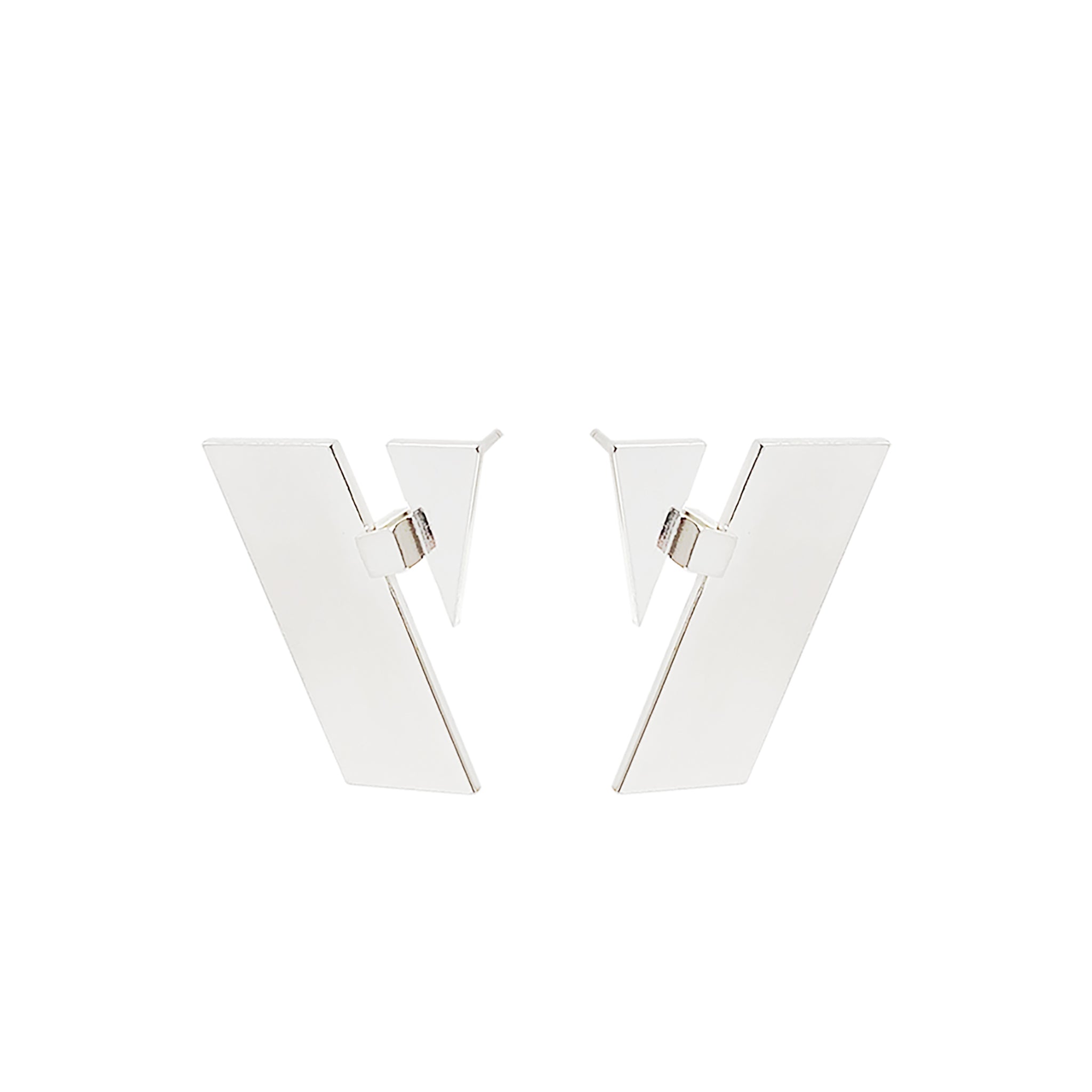 silver slab statement earrings