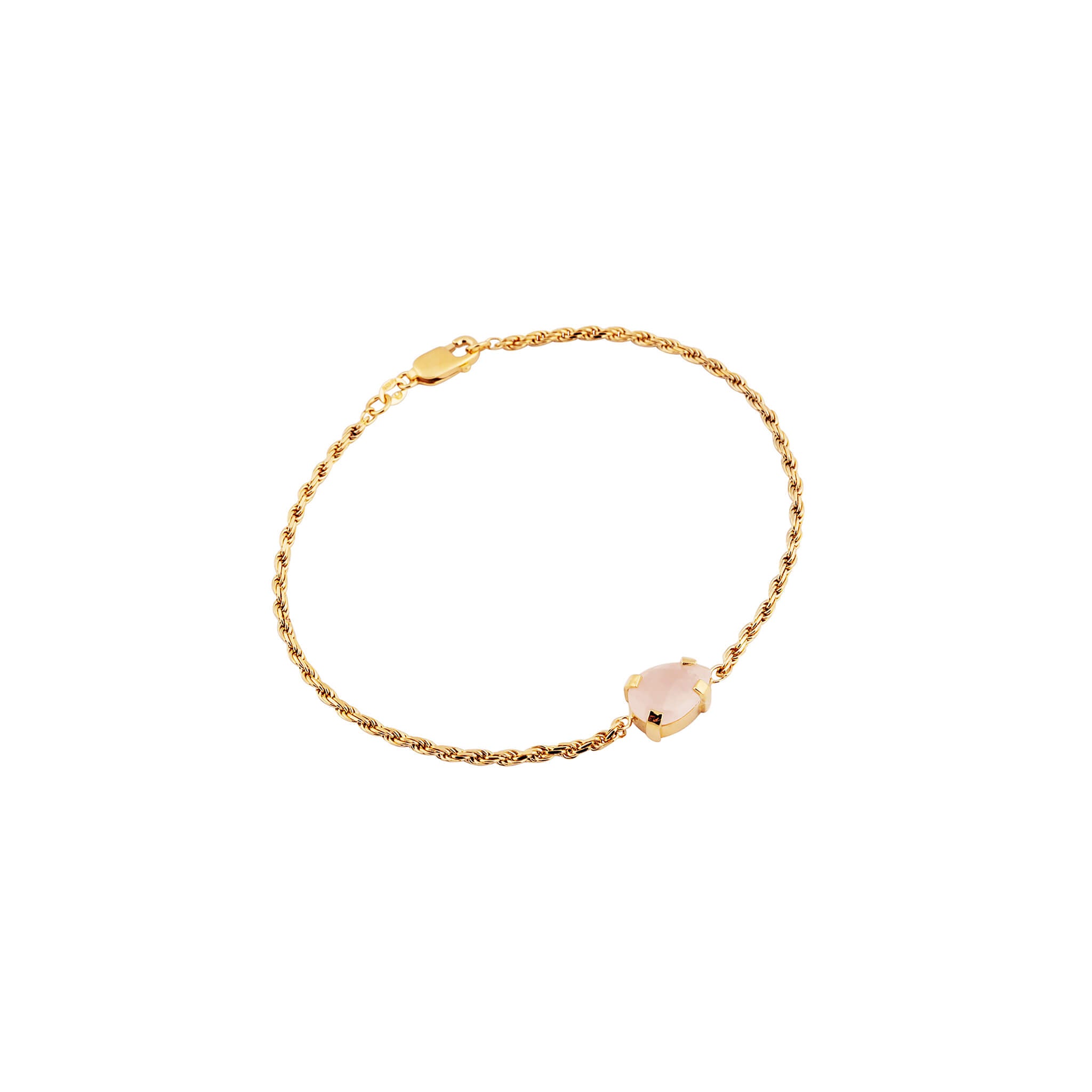 gold-plated milestone bracelet with rose quartz