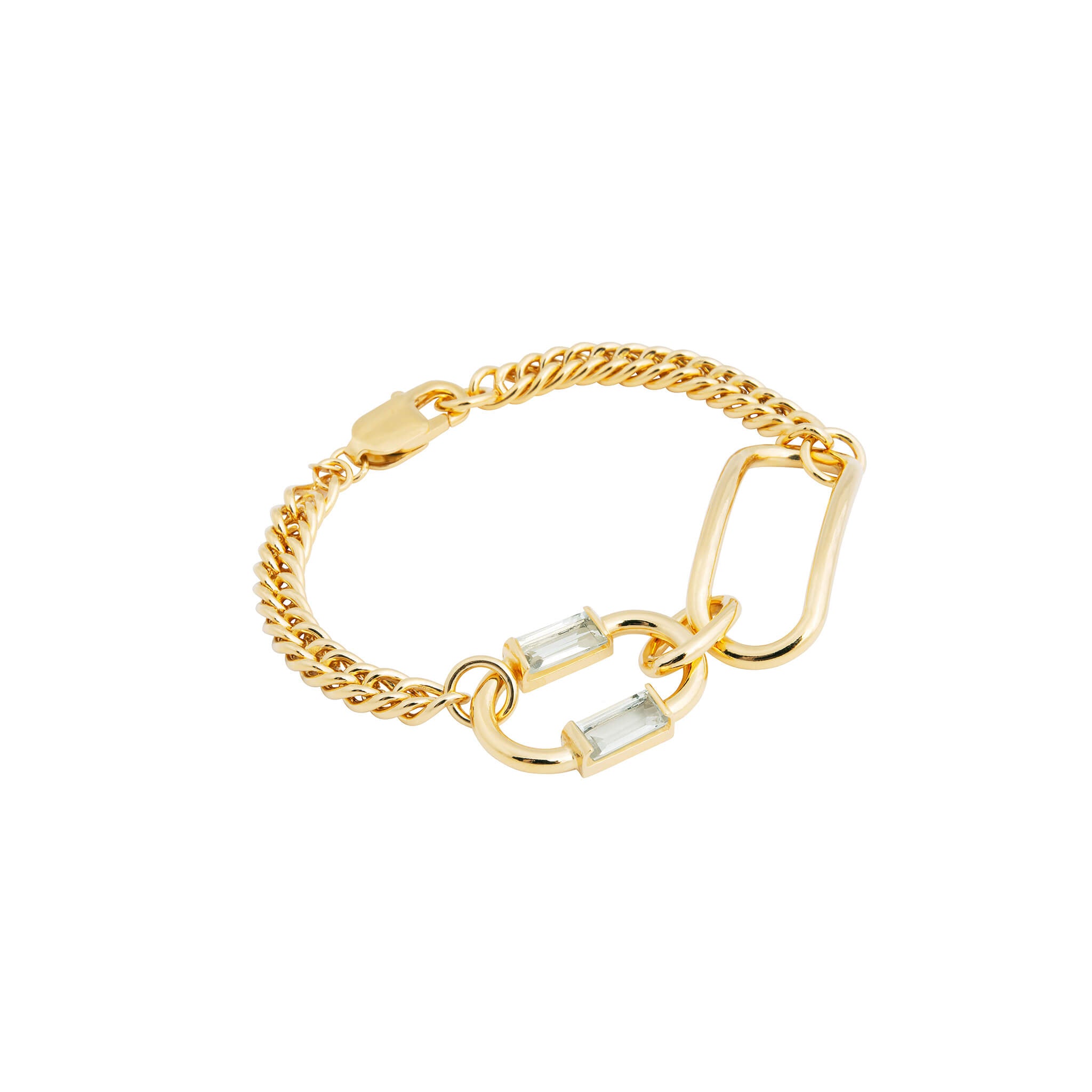 gold-plated two of a kind bracelet - saskia