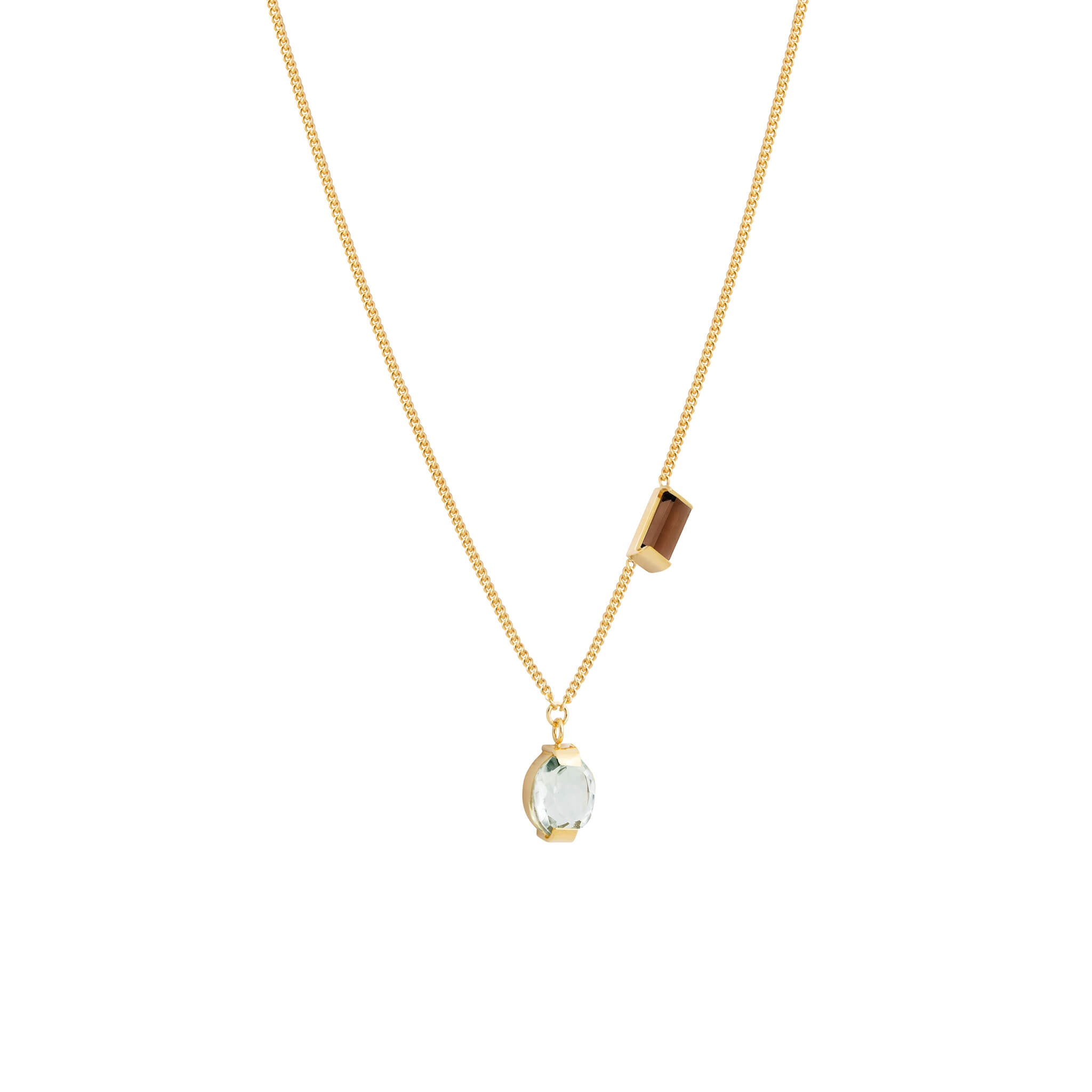 gold-plated two of a kind necklace - saskia