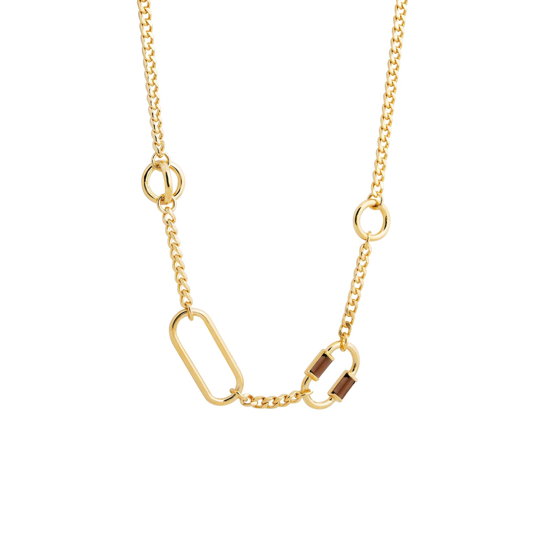 gold-plated two of a kind statement necklace - hermien