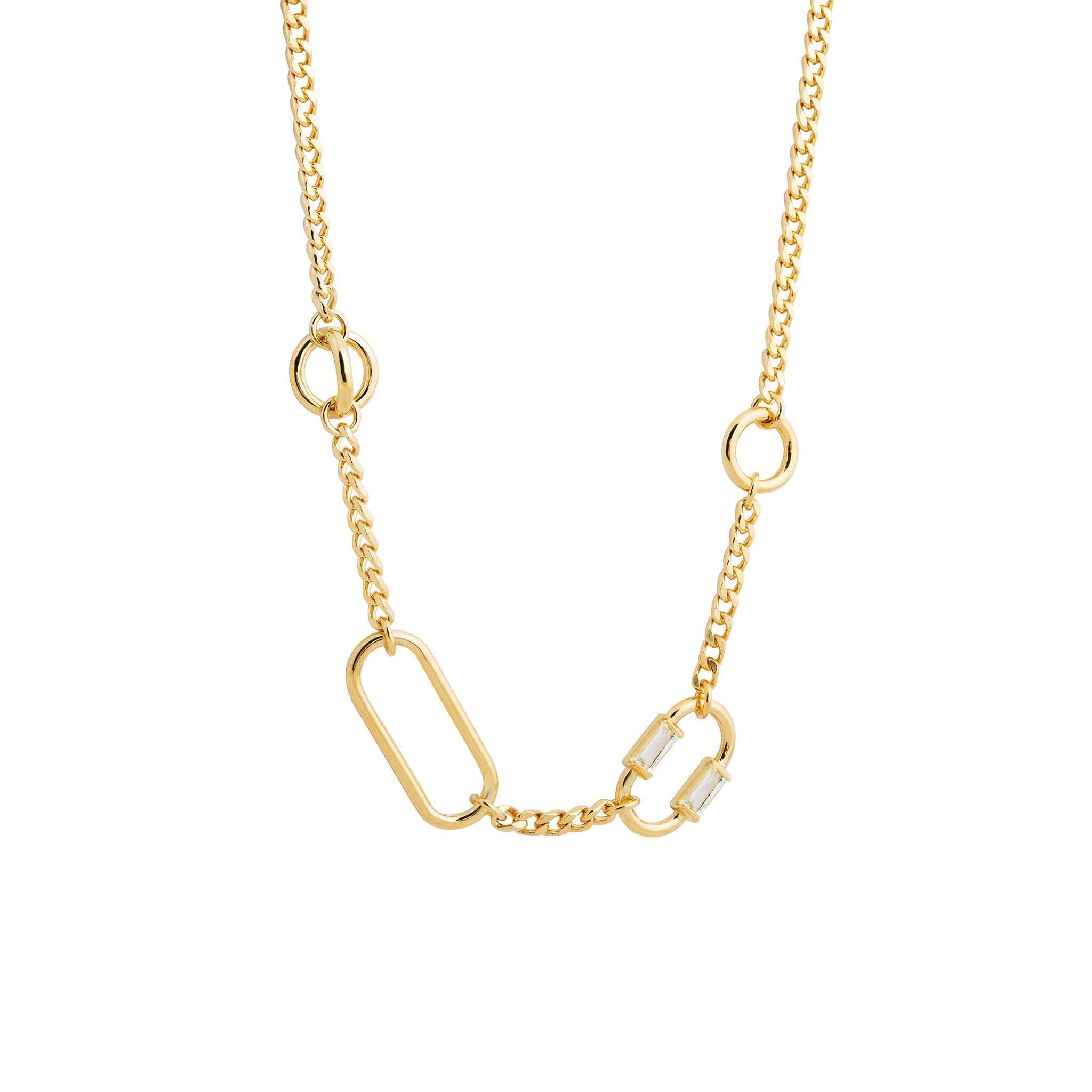 gold-plated two of a kind statement necklace - saskia