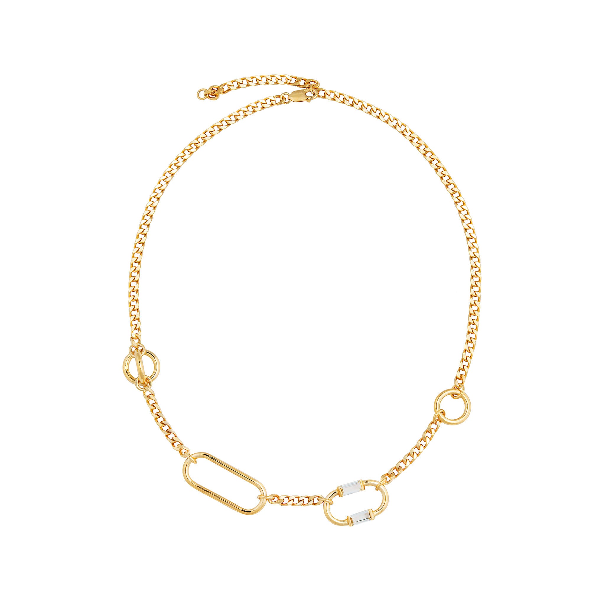 gold-plated two of a kind statement necklace - saskia