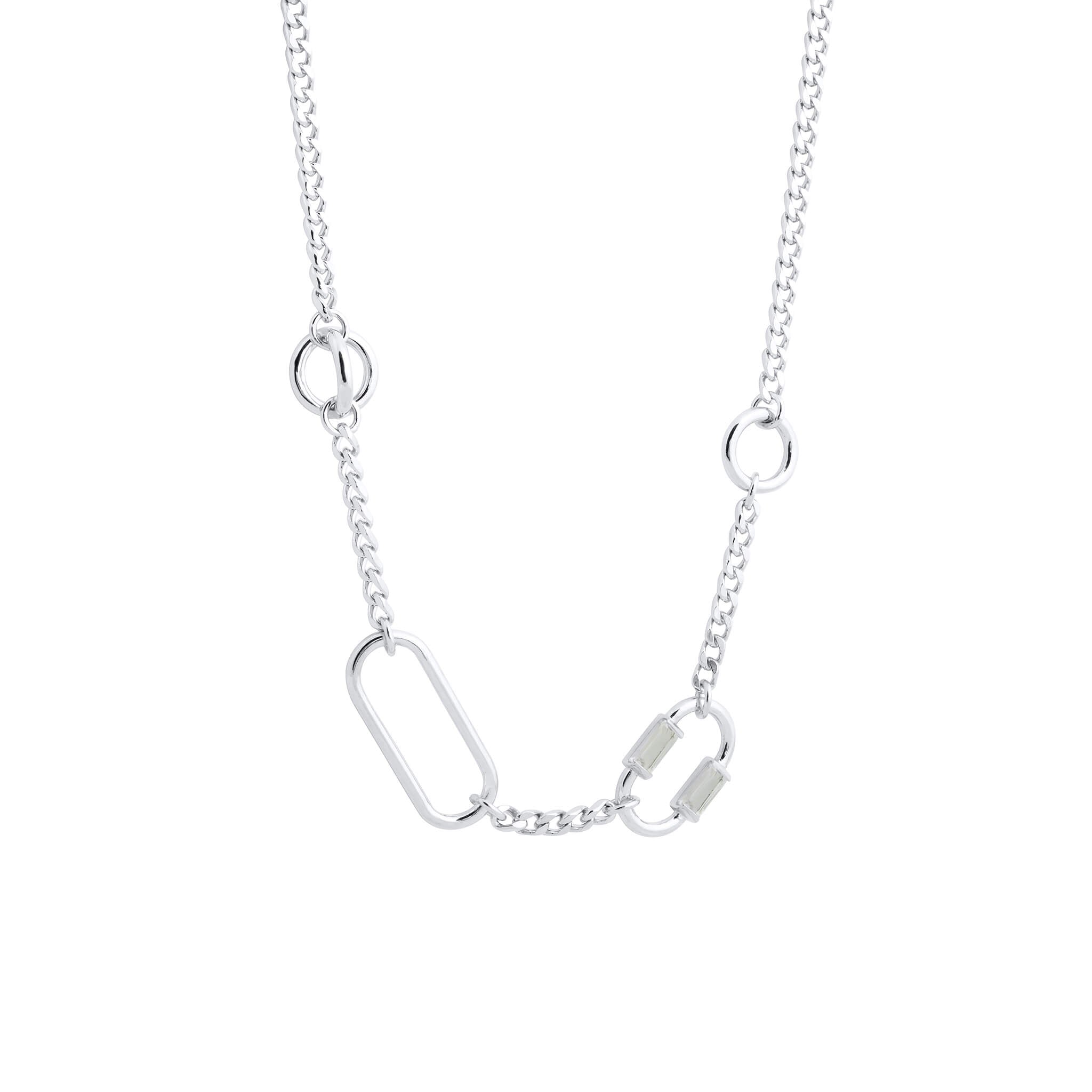 silver two of a kind statement necklace - saskia