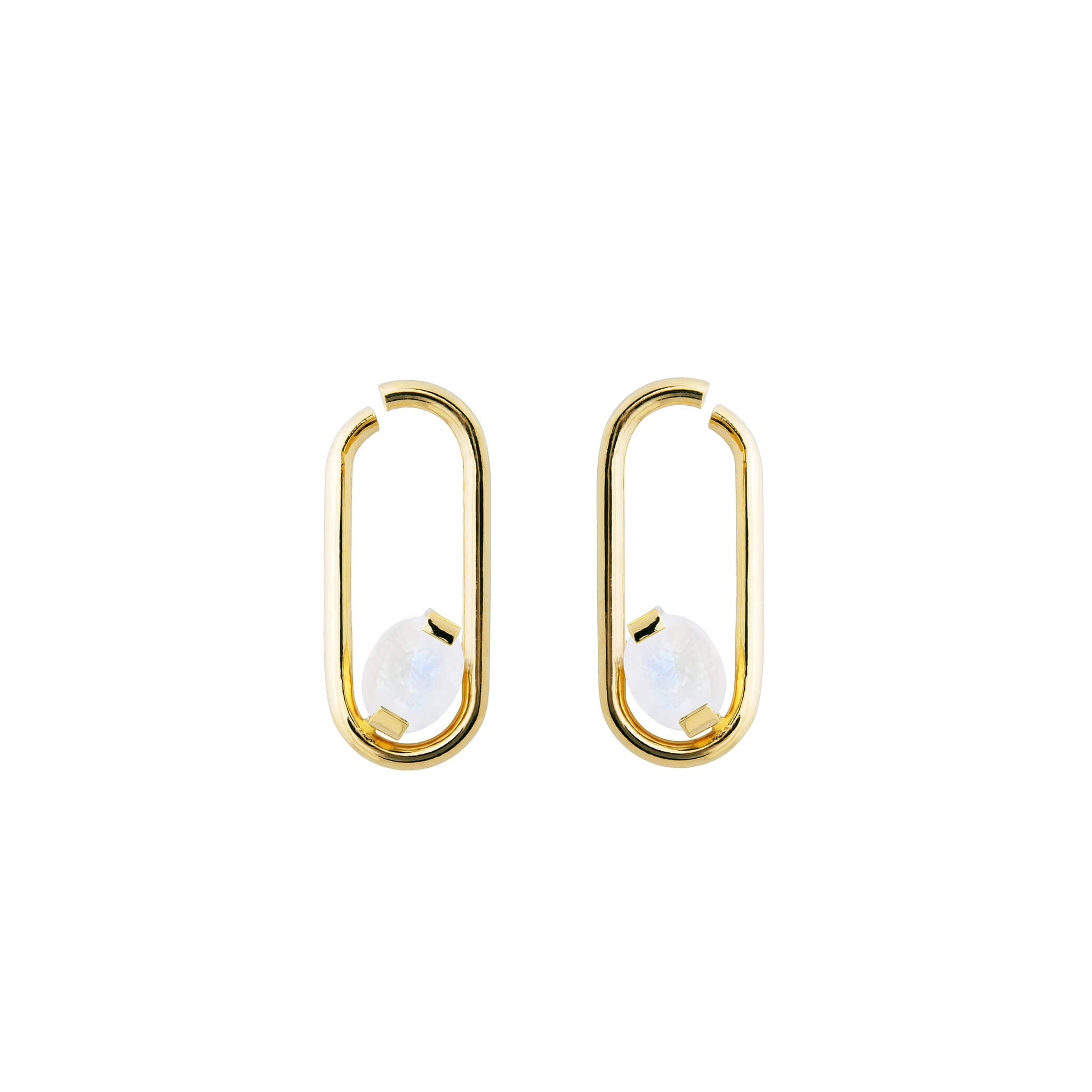 gold-plated two of a kind hoops - hannah