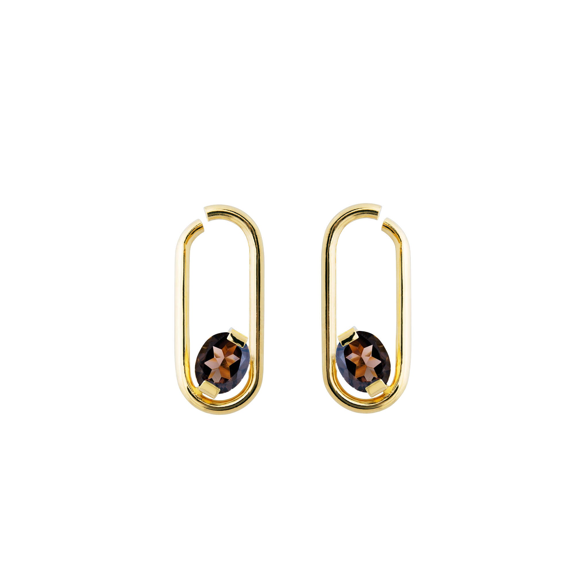 gold-plated two of a kind hoops - hermien