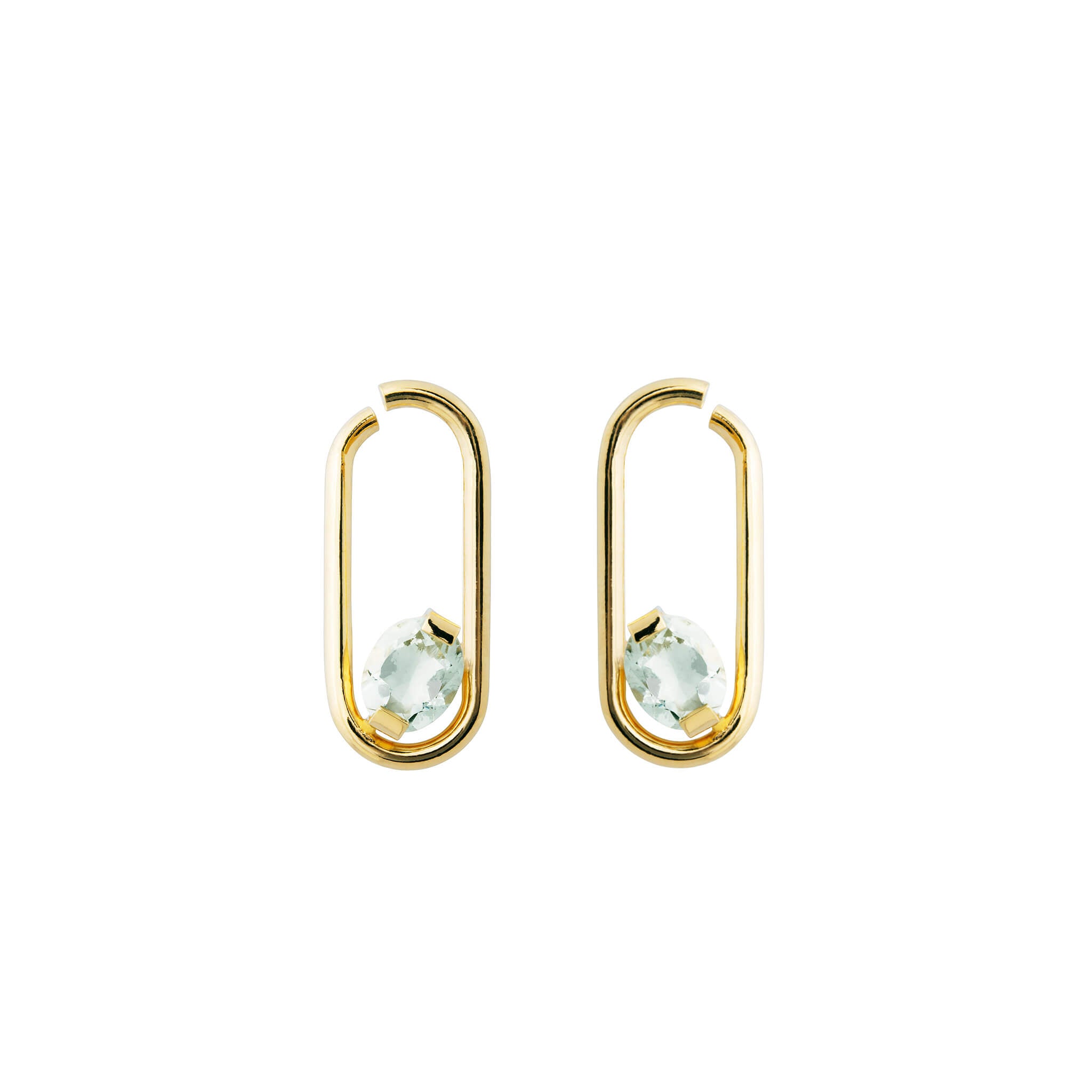 gold-plated two of a kind hoops - saskia