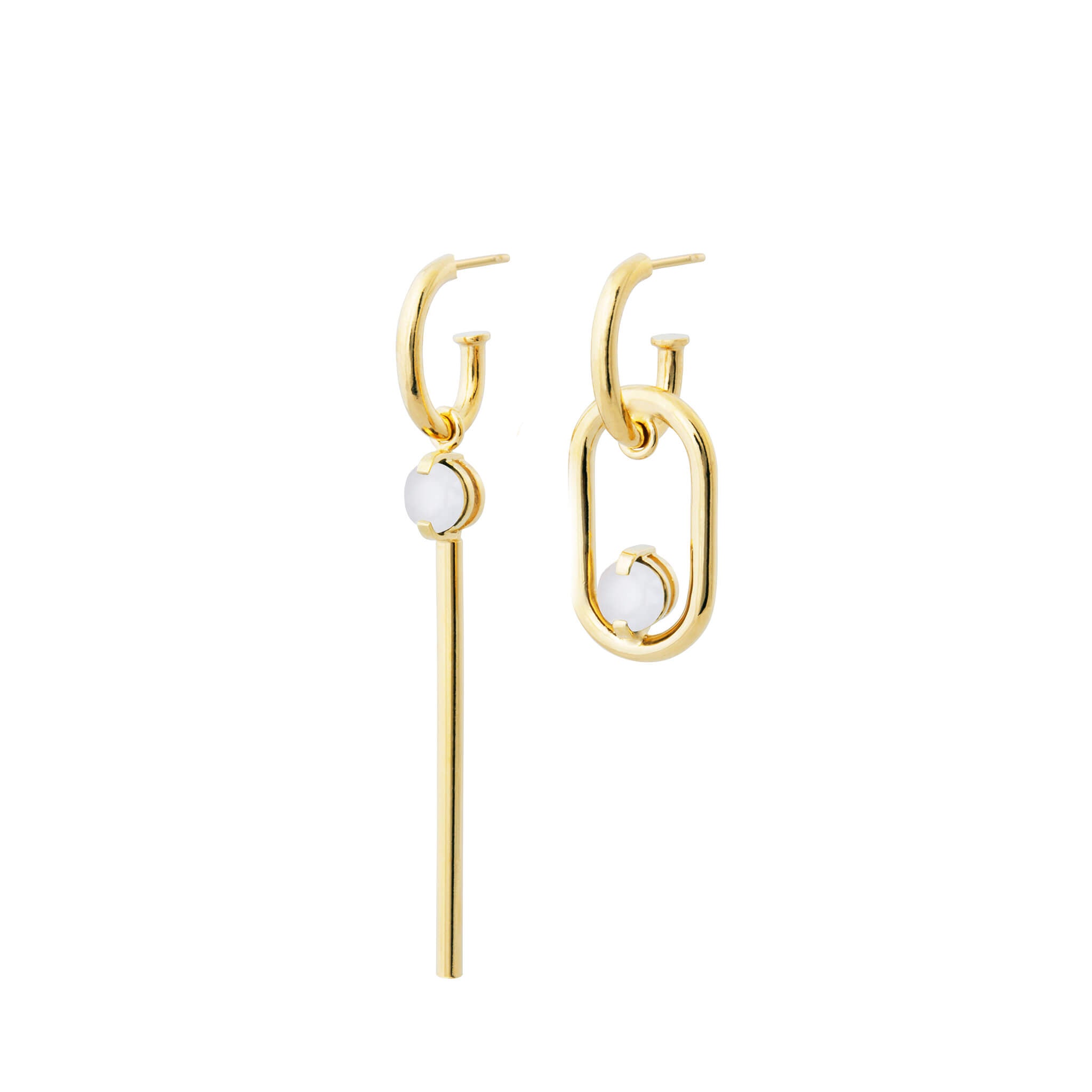 gold-plated two of a kind earrings - hannah