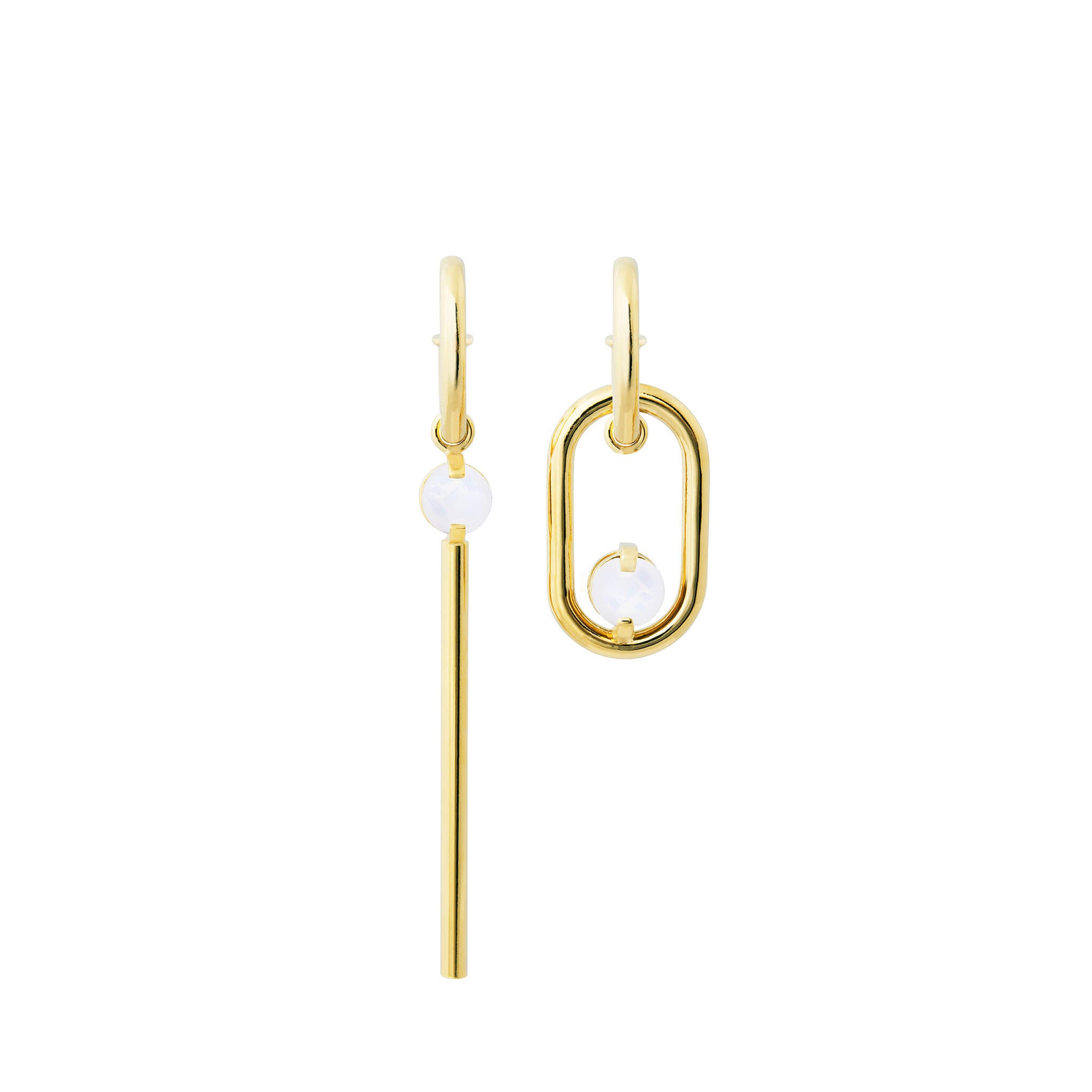 gold-plated two of a kind earrings - hannah