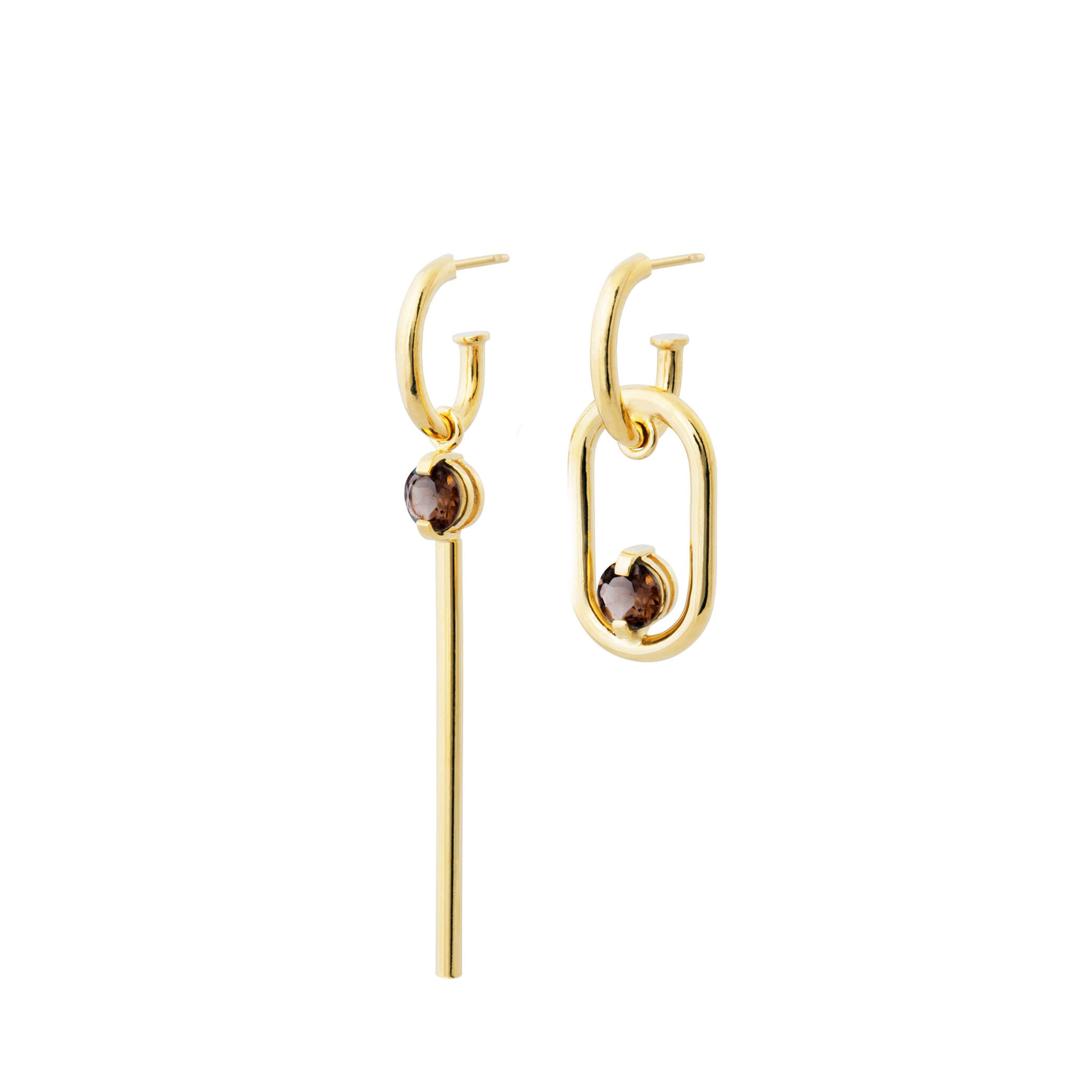 gold-plated two of a kind earrings - hermien