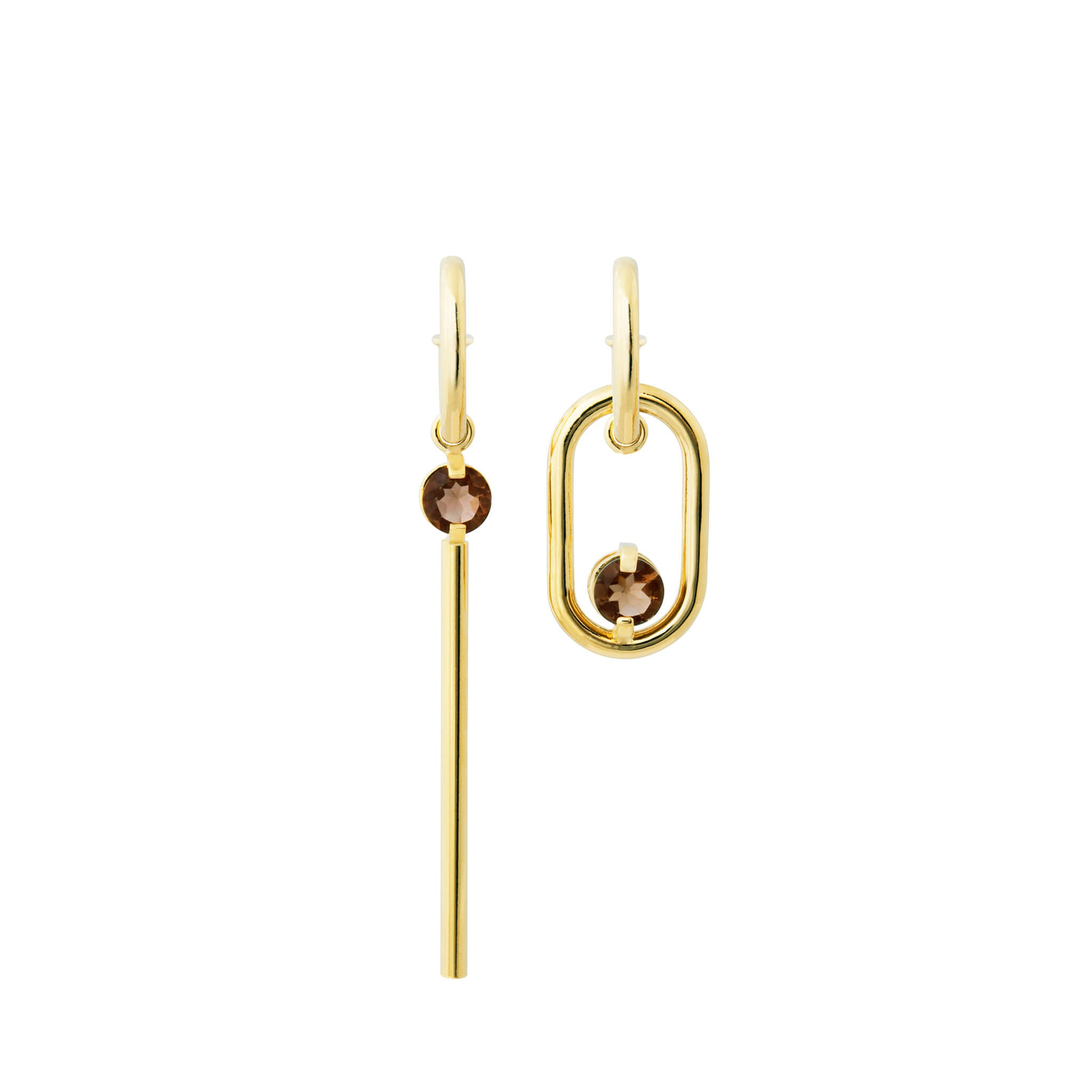 gold-plated two of a kind earrings - hermien