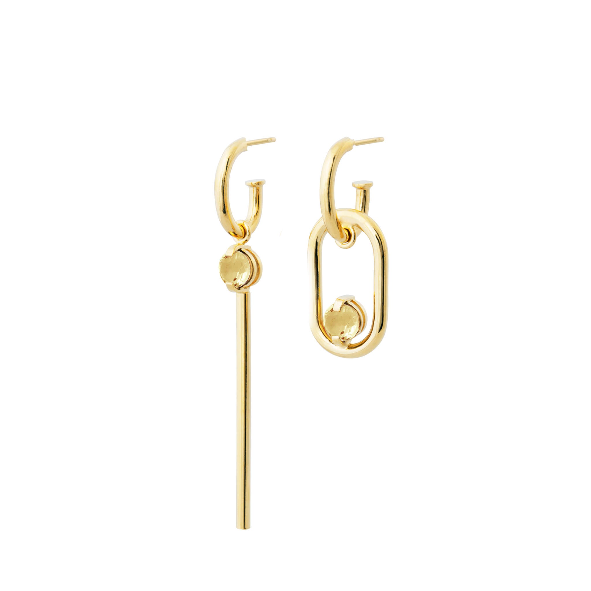 gold-plated two of a kind earrings - magaly