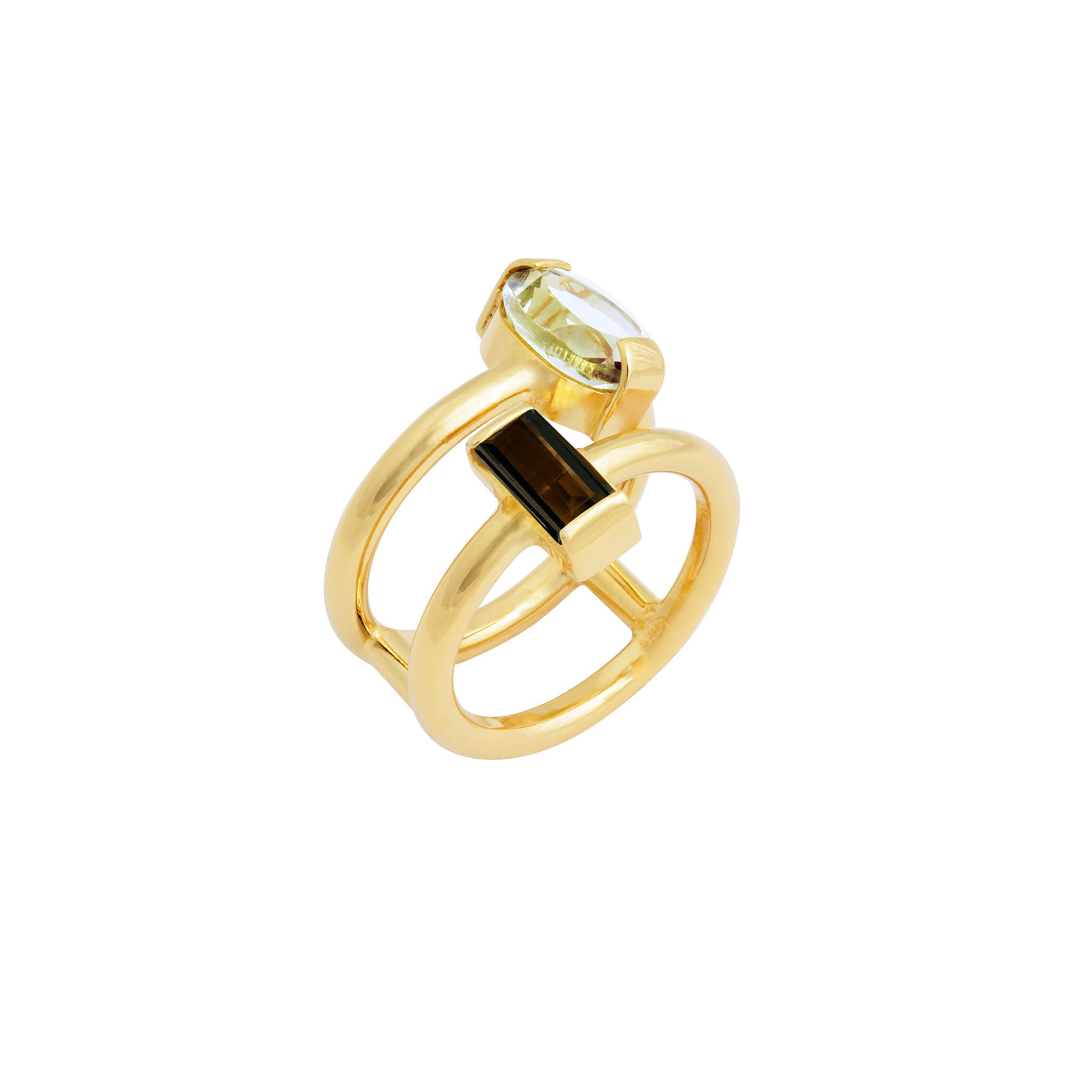 gold-plated two of a kind ring - hannah