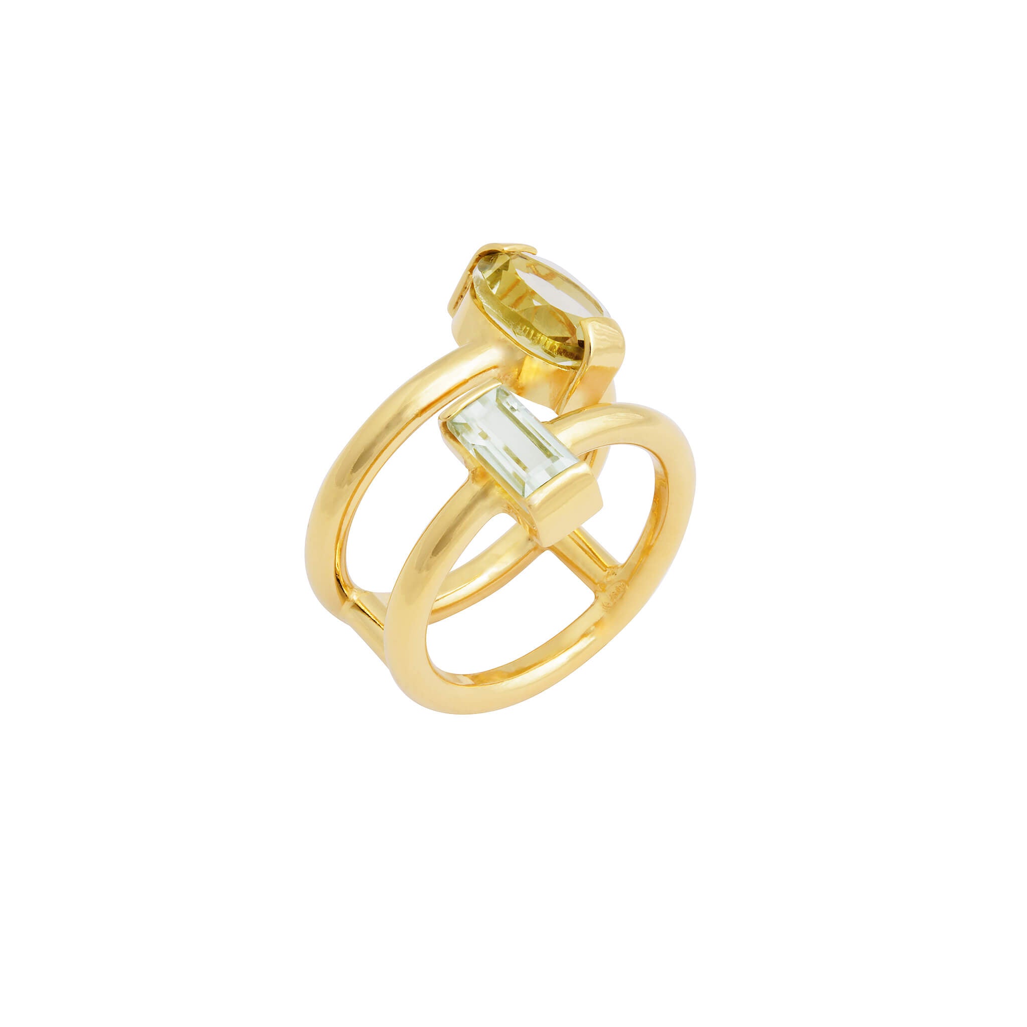 gold-plated two of a kind ring - saskia