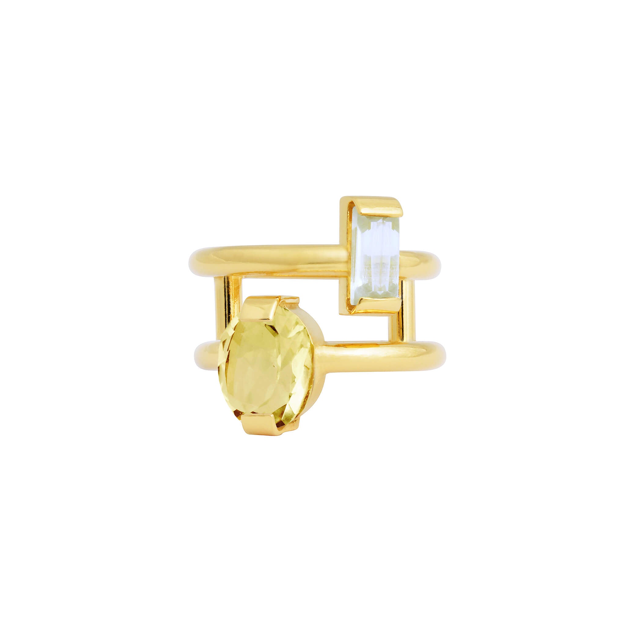 gold-plated two of a kind ring - saskia